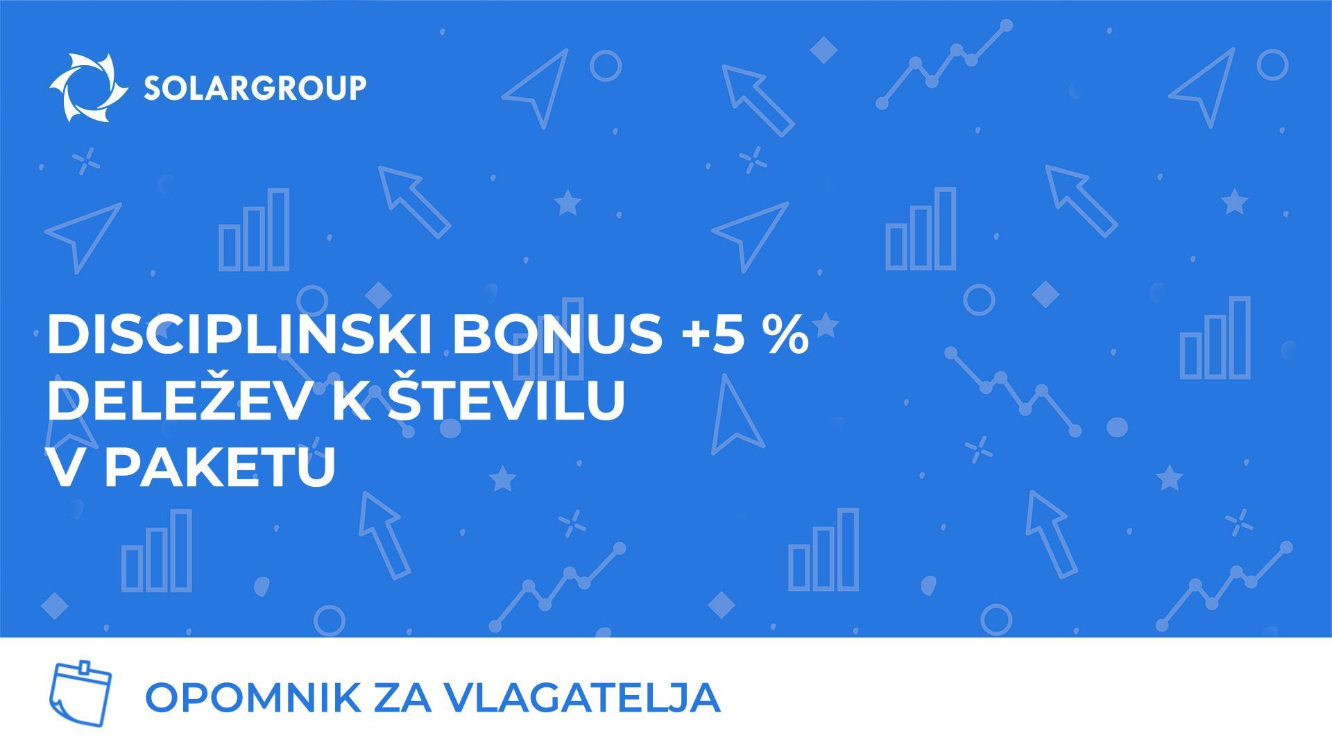 +5 % deležev za pravočasno plačilo obrokov
