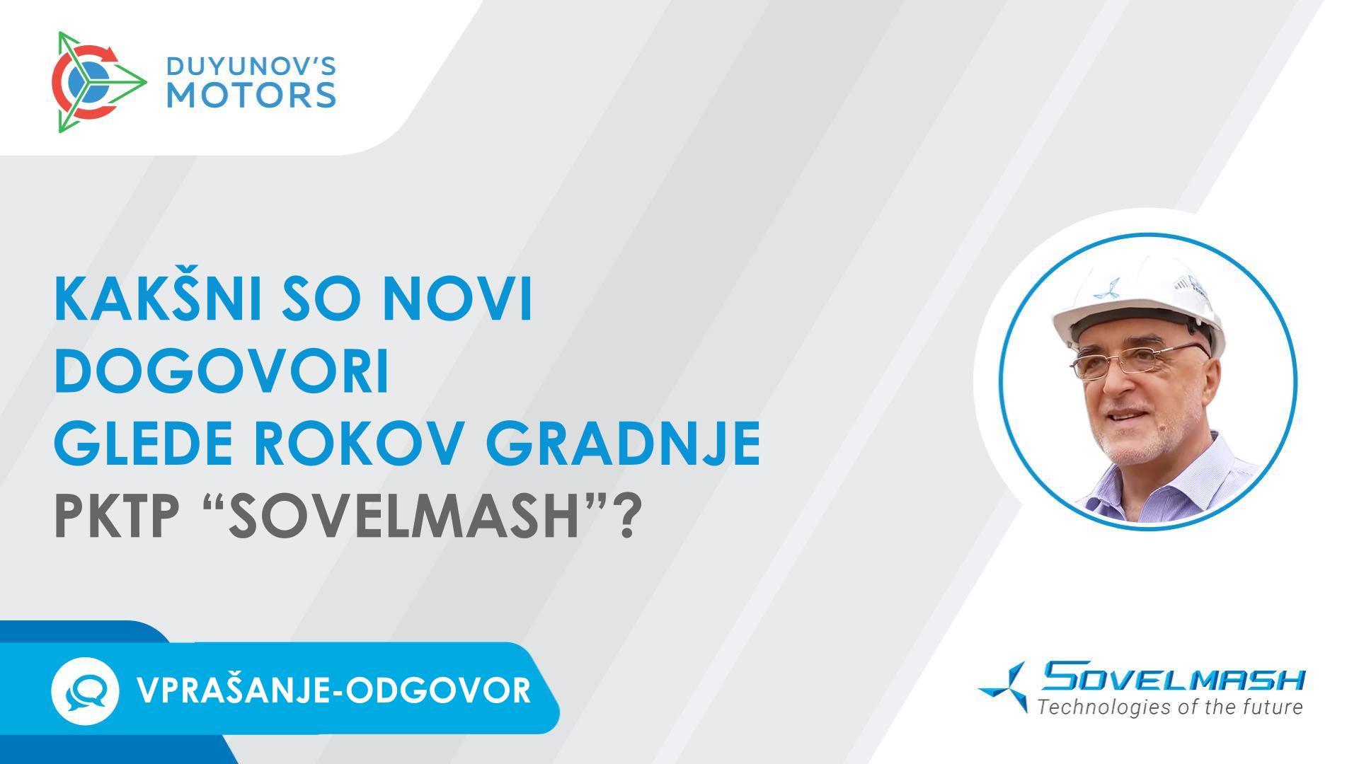 Dmitrij Duyunov o novih dogovorih glede rokov izgradnje PKTP "Sovelmash"