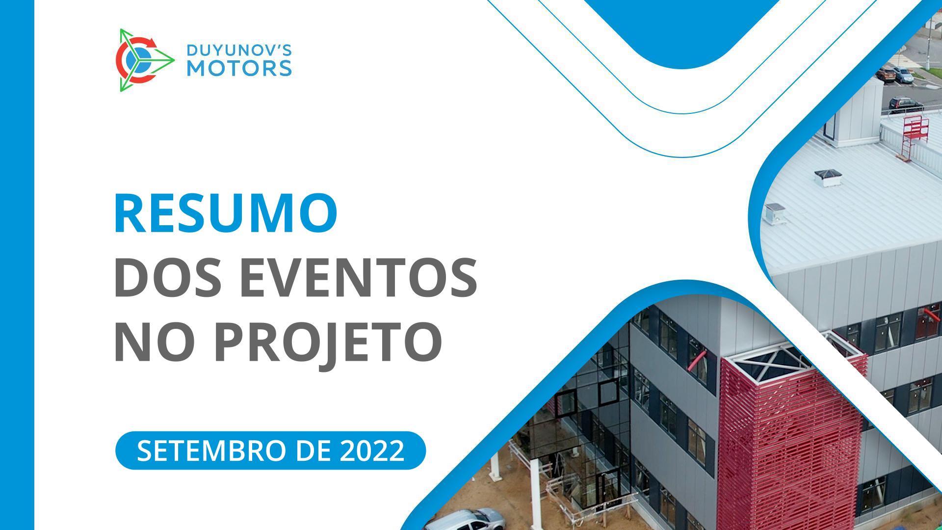 Principais Eventos do Projeto: Resumo de setembro
