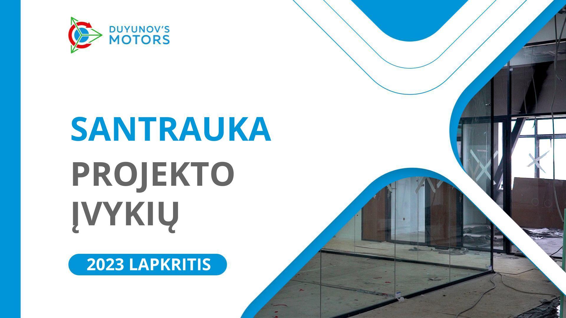 Pagrindiniai projekto įvykiai lapkritį