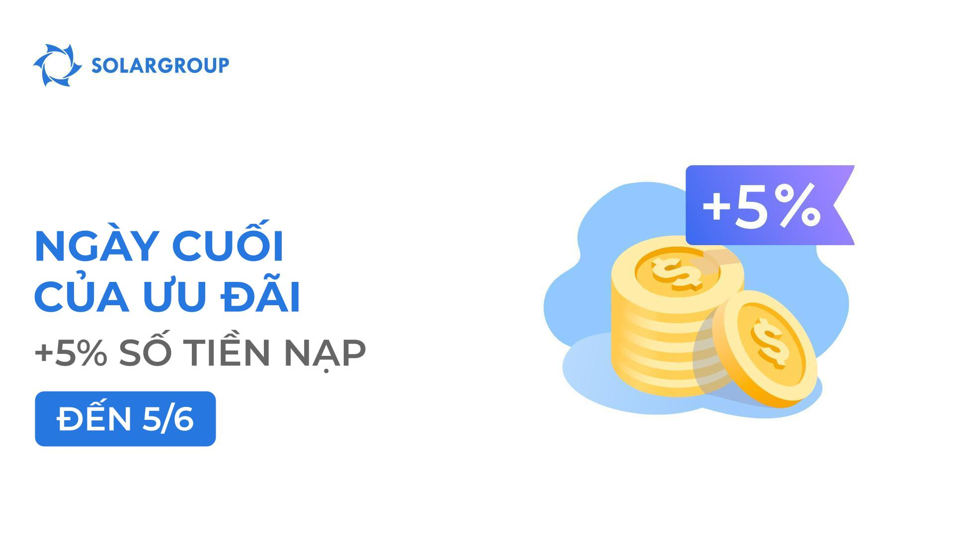 Ưu đãi "+5% số tiền nạp" sắp hết hạn