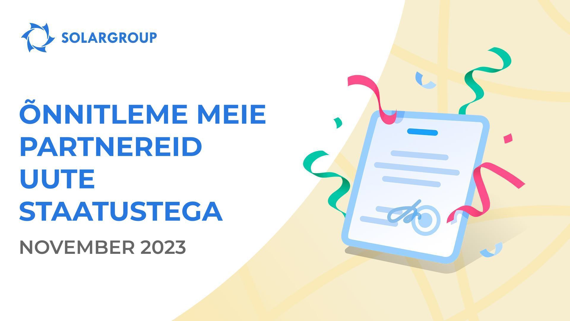 Õnnitleme meie partnereid, kellel on uued staatused!