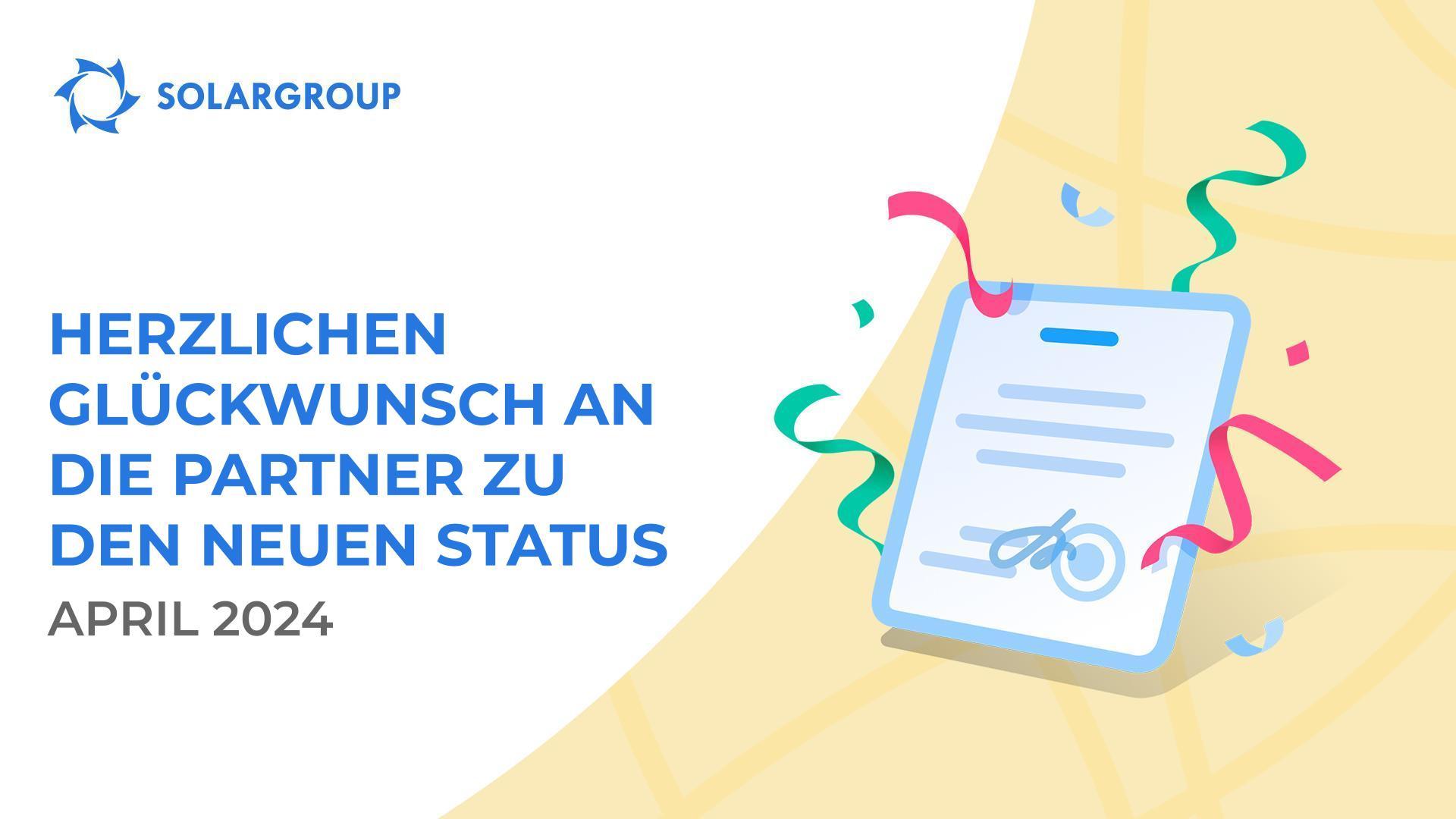 Herzlichen Glückwunsch an die Partner zu den neuen Status!