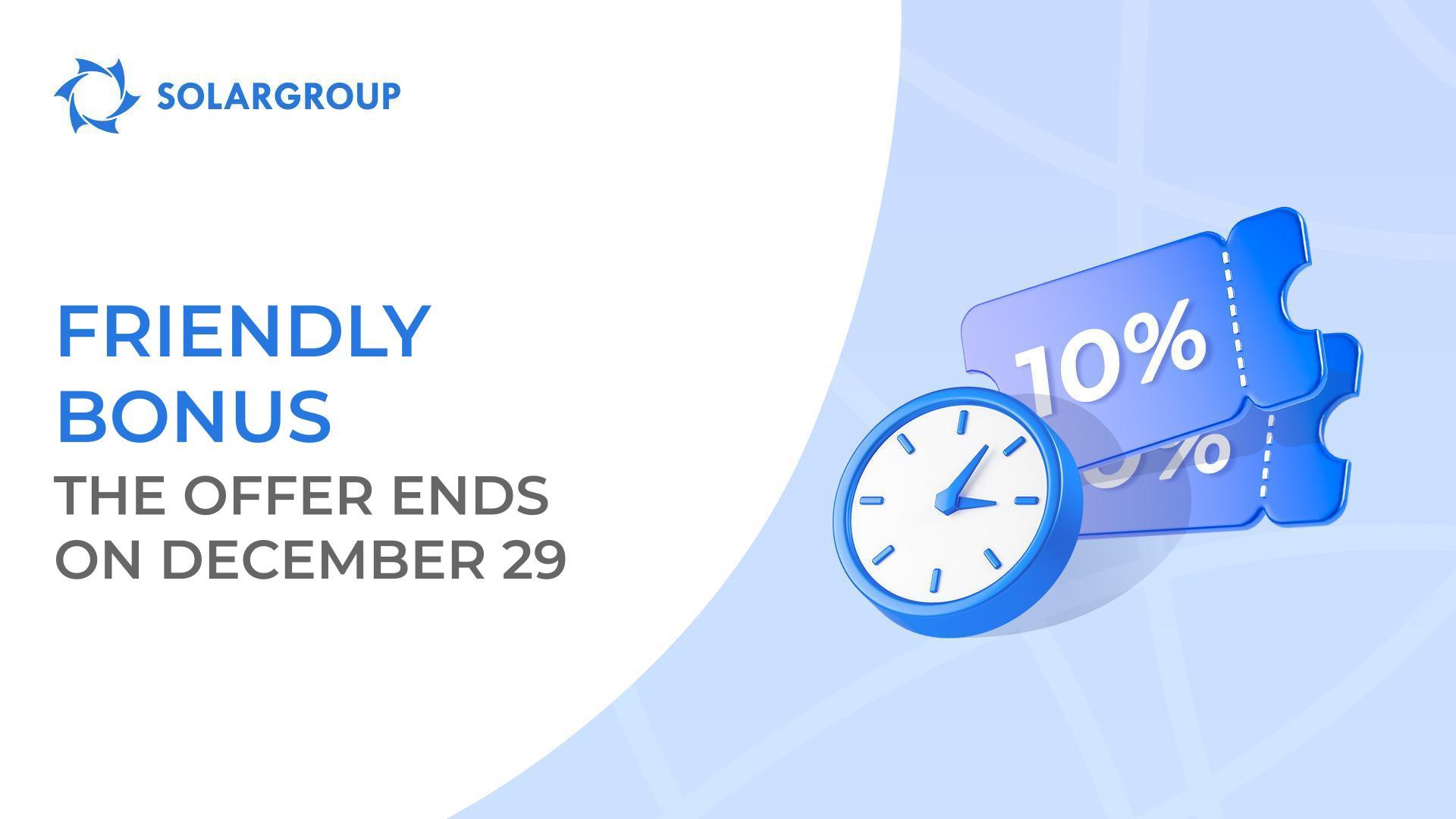 Hurry up and get promo codes for +10% of shares!