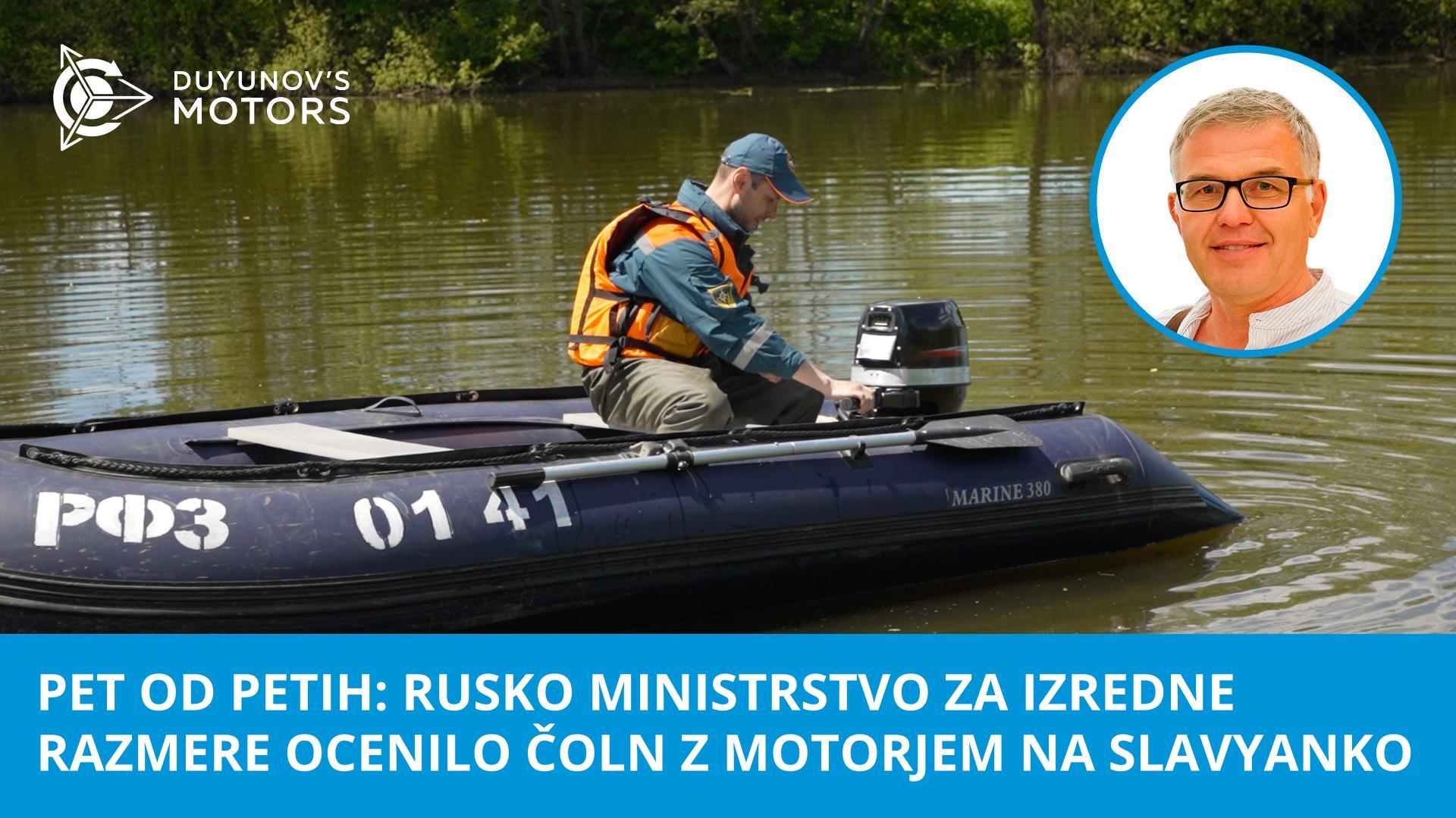 "Pet od petih": rusko ministrstvo za izredne razmere je ocenilo čoln z motorjem na "Slavyanko"