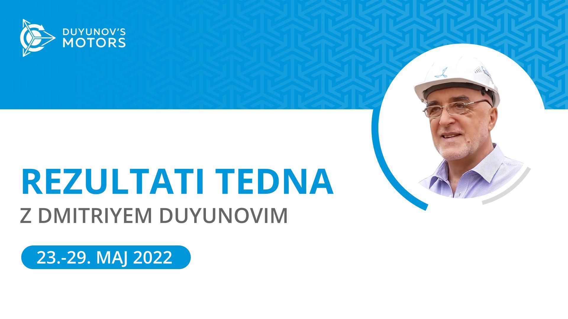 Rezultati tedna v projektu "Duyunovovi motorji"