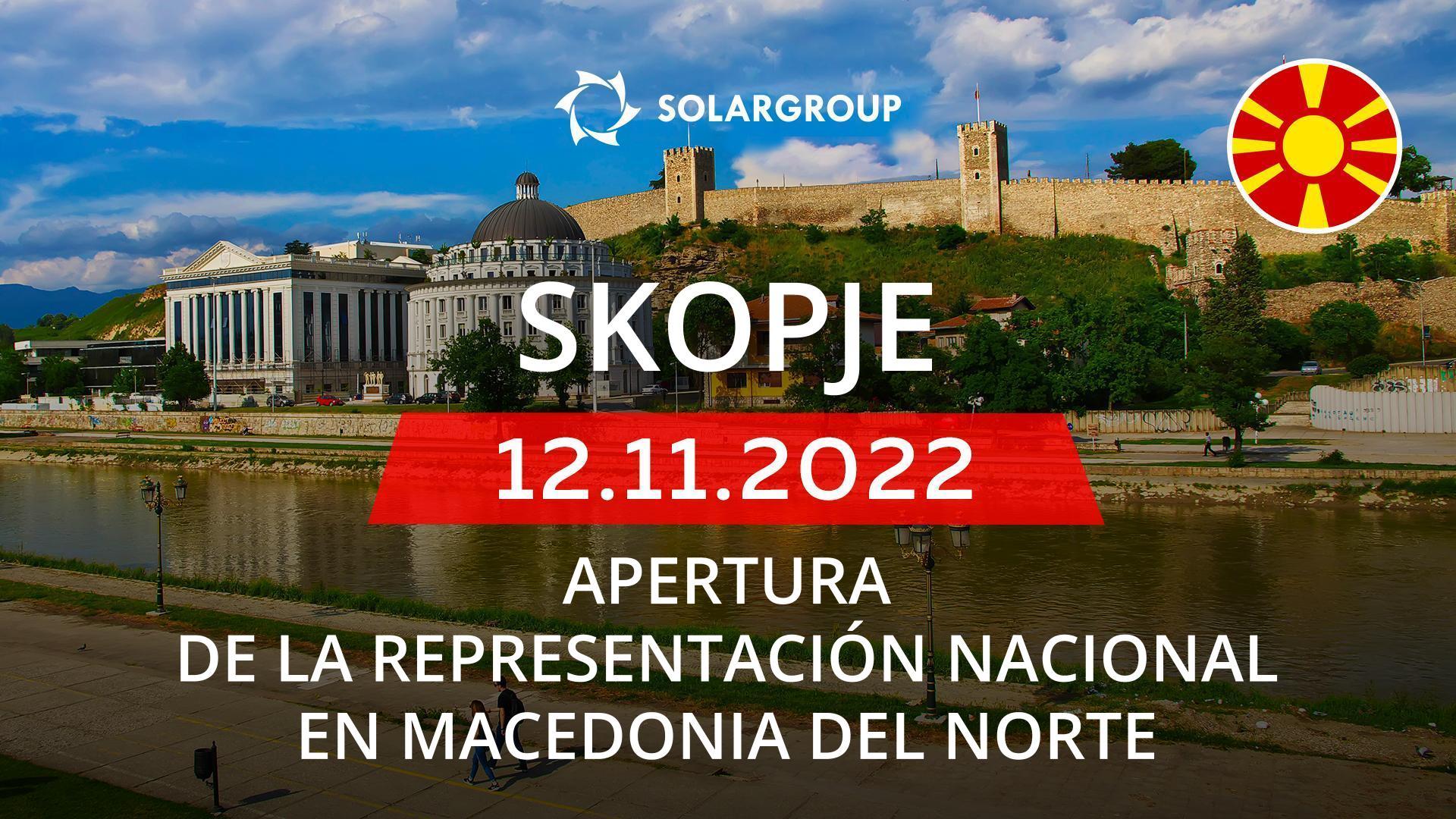 SOLARGROUP abre su representación nacional en Macedonia del Norte
