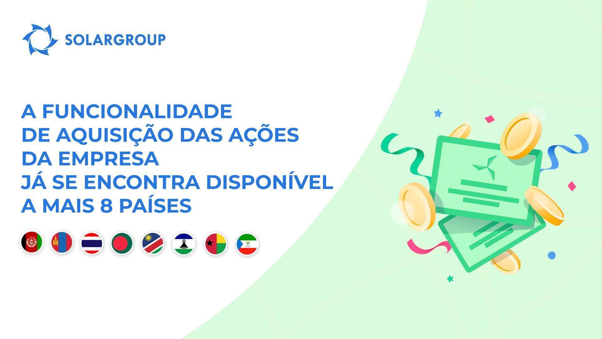 Disponibilização da funcionalidade para os seguintes países: Afeganistão, Mongólia, Tailândia, Bangladexe, Namíbia, Lesoto, Guiné-Bissau e Guiné Equatorial