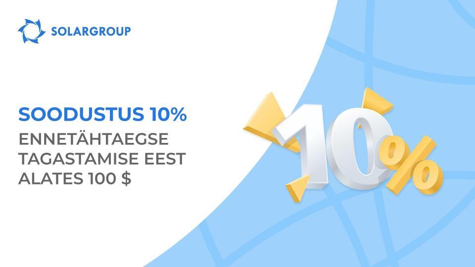 Tasuge ennetähtaegselt 10% soodustusega