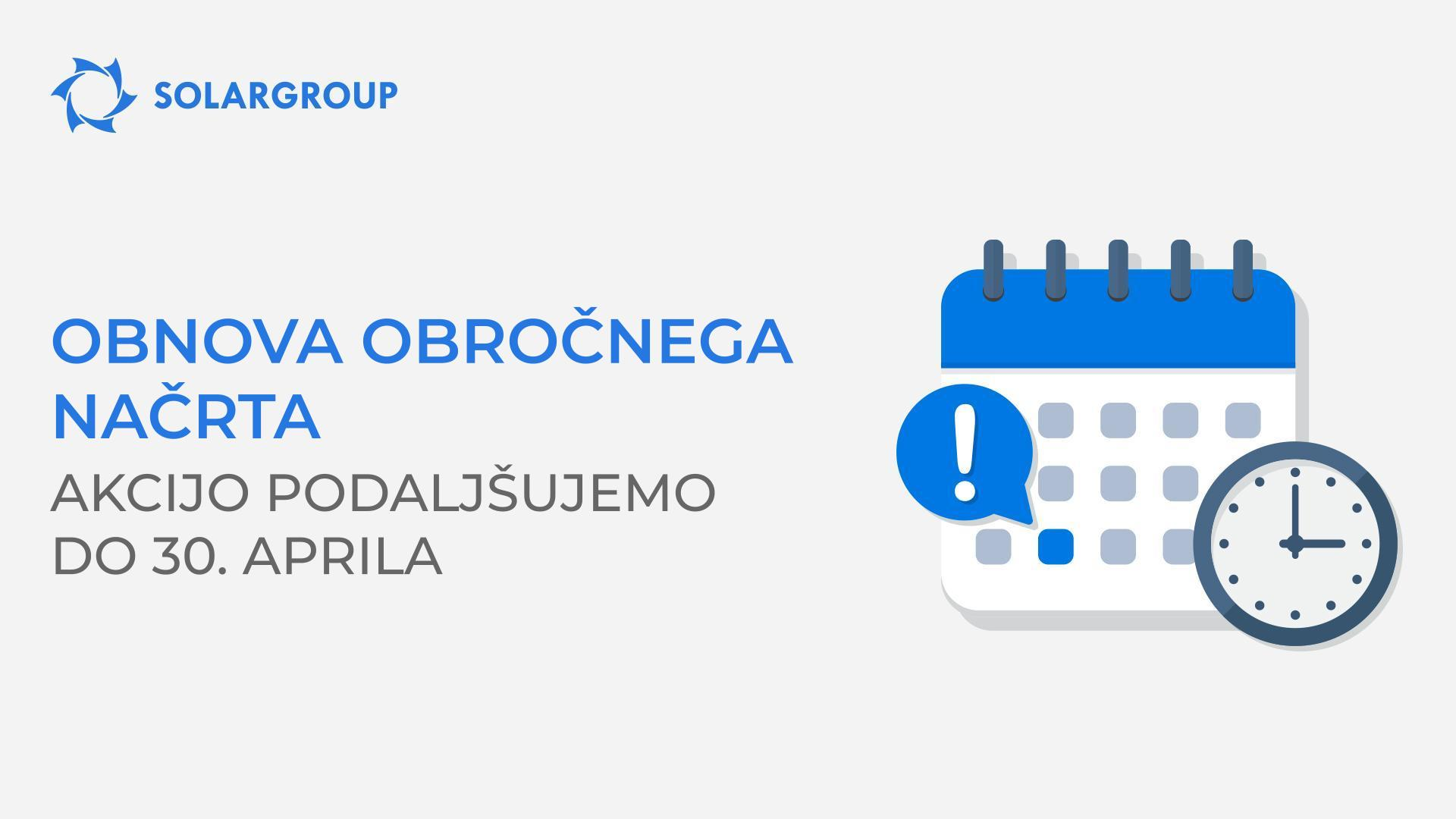 Obnovitev obročnega načrta: akcijo v vašem osebnem računu podaljšujemo do 30. aprila
