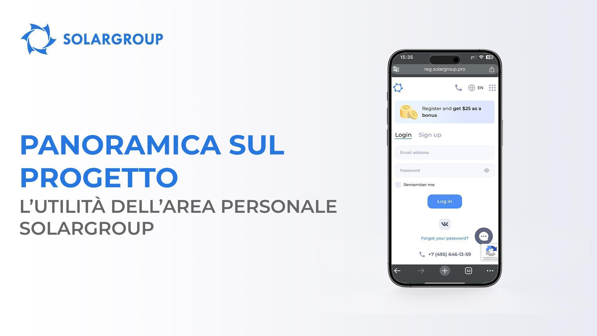 Panoramica sul progetto: l'utilità dell'area personale SOLARGROUP