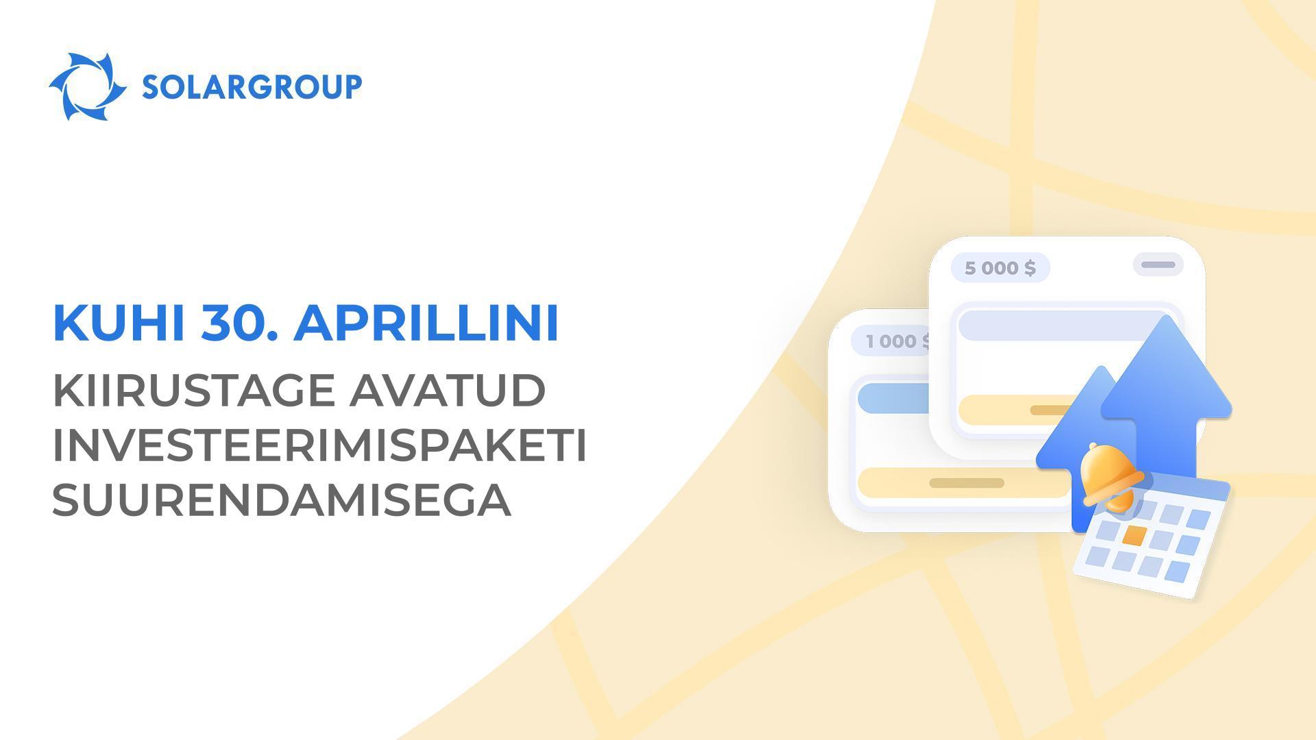 See on viimane võimalus projekti investeerimispaketi suurendamiseks!