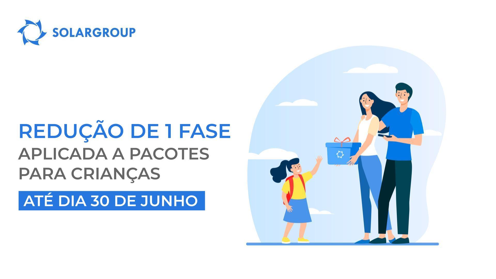 Nova oferta de pacotes para crianças: redução de 1 fase