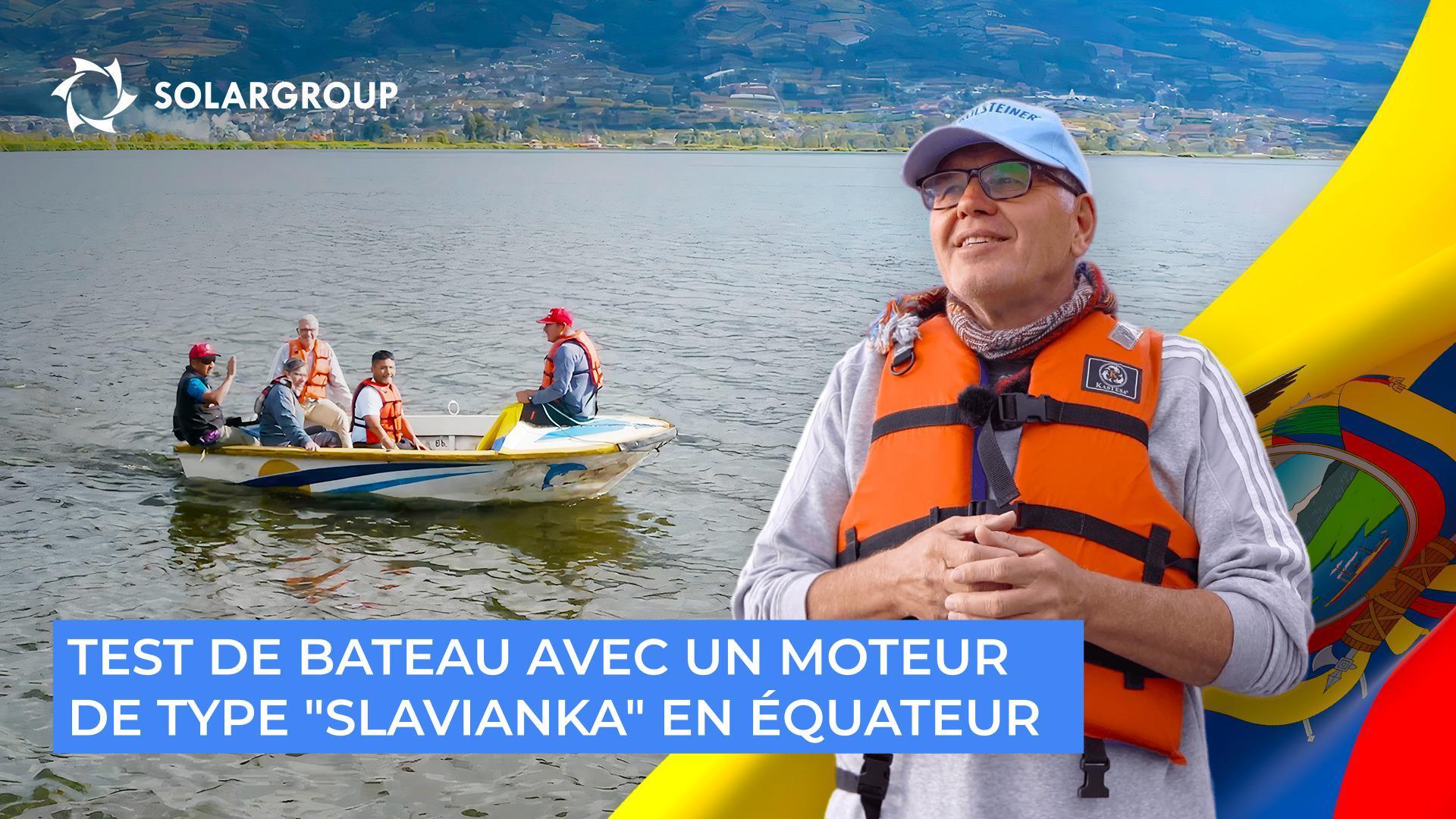Un bateau avec un moteur de type "Slavianka" a été testé sur le lac de montagne de San Pablo