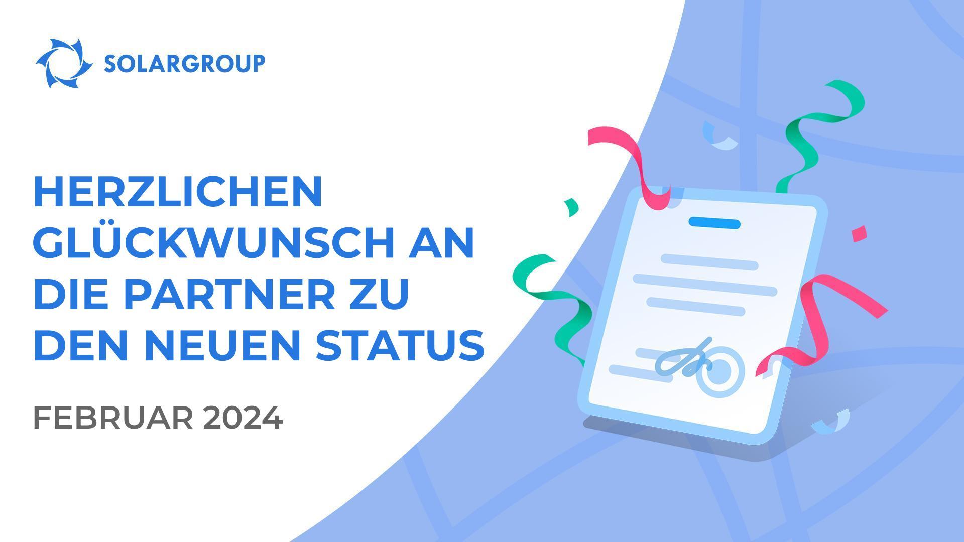 Herzlichen Glückwunsch an die Partner zu den neuen Status!