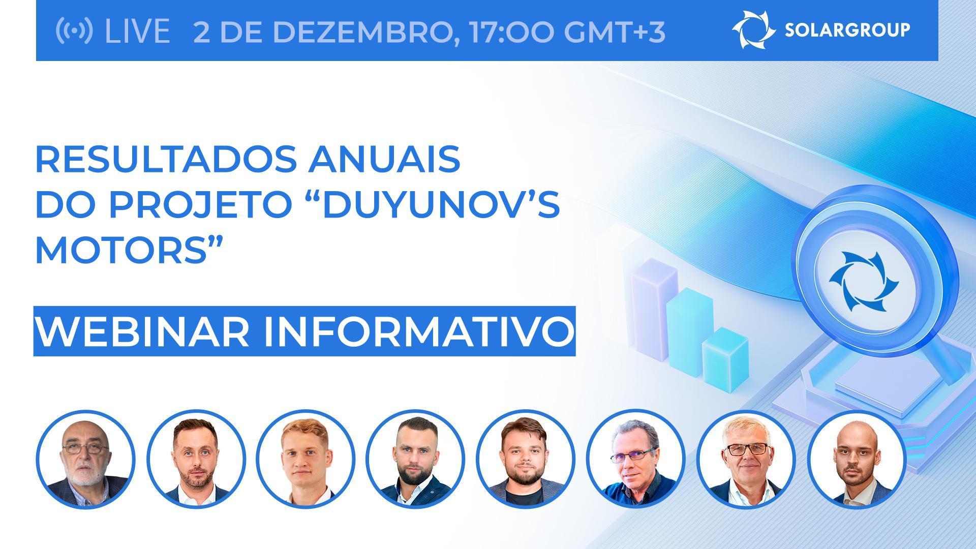 Resultados anuais no projeto "Duyunov's motors": webinar com os altos dirigentes