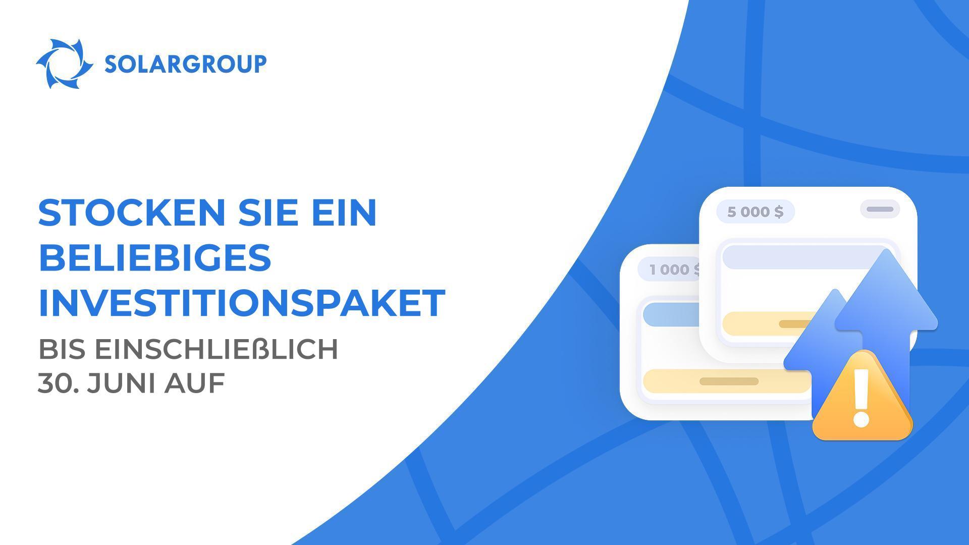 Wir bieten Ihnen die Möglichkeit, beliebige Pakete aufzustocken, um den Finanzplan zu erfüllen und den Verpflichtungen gegenüber "Sowelmasch" nachzukommen