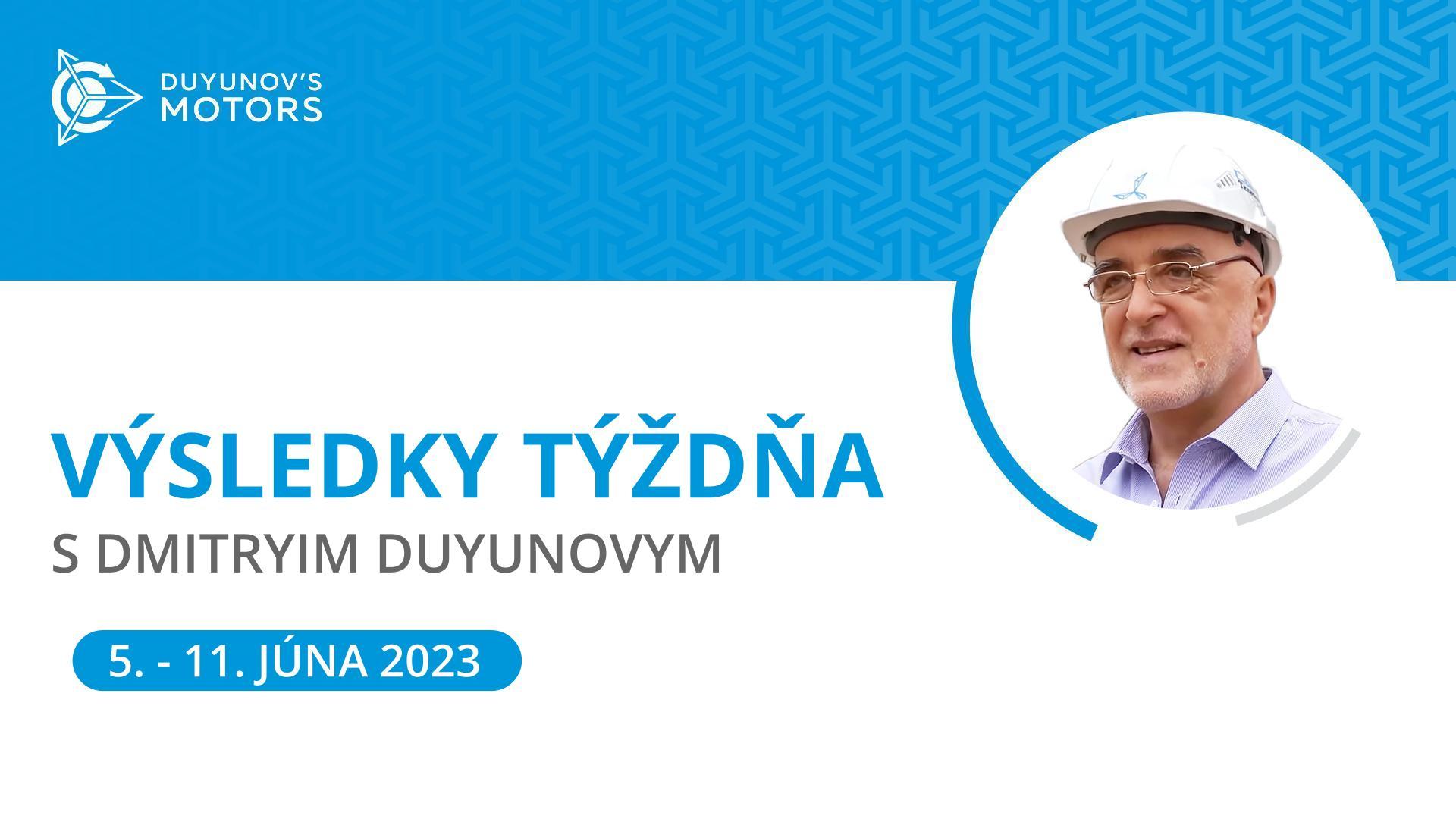 Výsledky týždňa v projekte "Motory Duyunova"