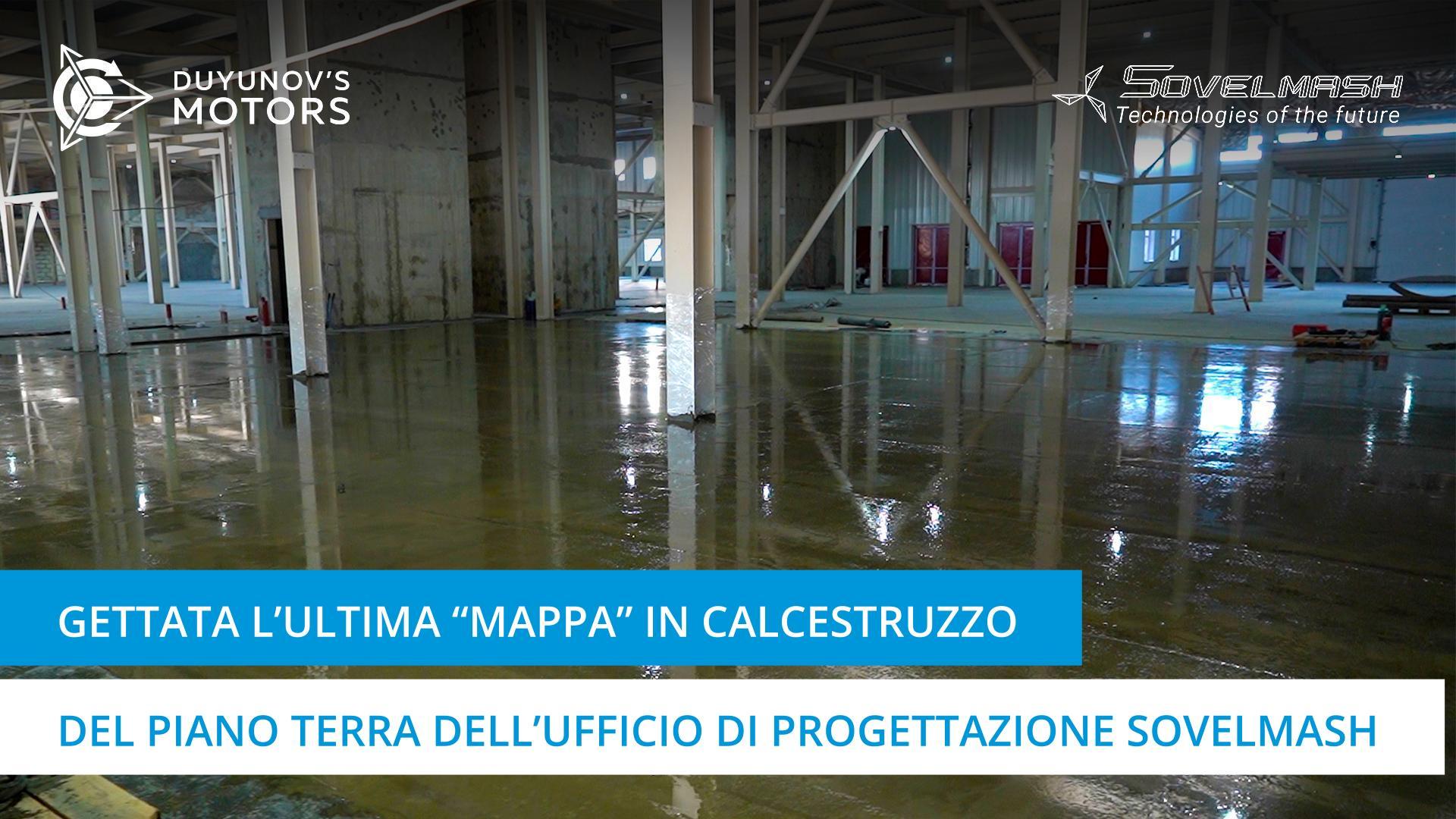 Gettata l'ultima "mappa" di calcestruzzo del piano terra dell'ufficio di progettazione Sovelmash