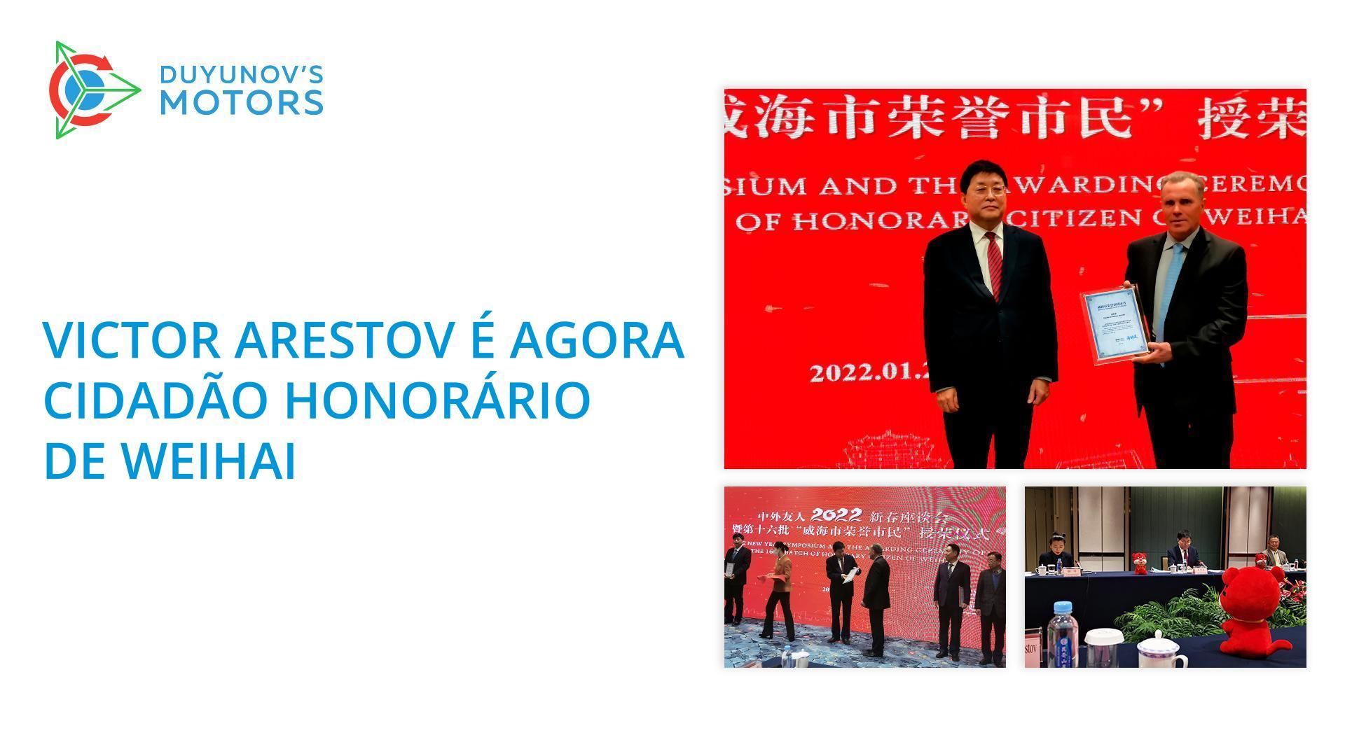 Victor Arestov é agora cidadão honorário de Weihai
