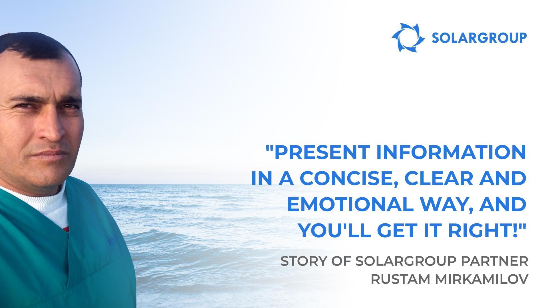 I knew right away that this project was for me! | The story of SOLARGROUP partner Rustam Mirkamilov