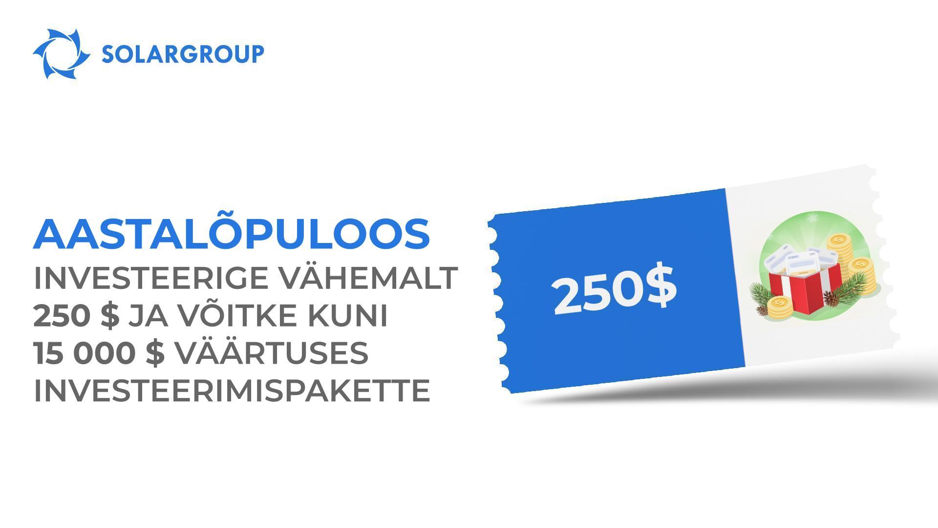 SOLARGROUPi aastalõpuloos auhinnafondiga 25 000 $