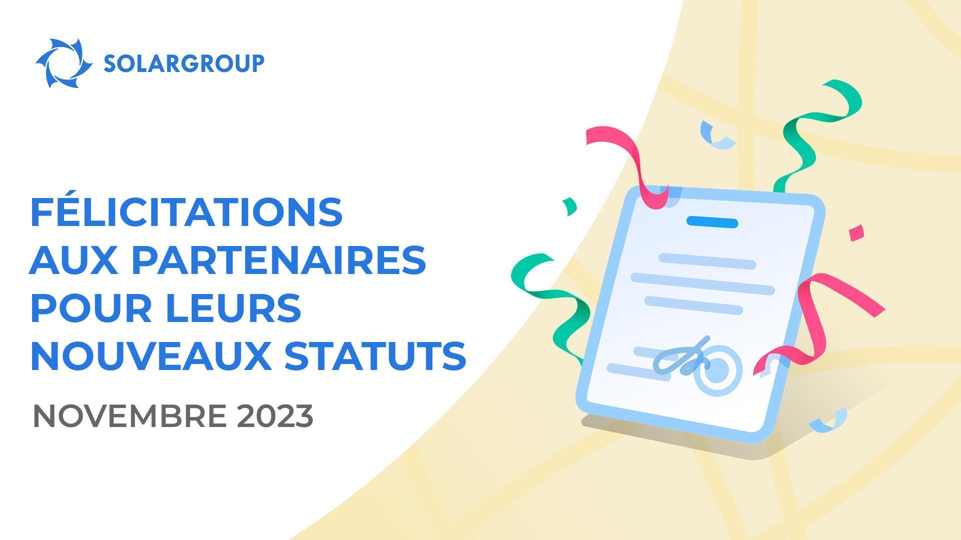Félicitations aux partenaires qui ont atteint de nouveaux statuts !