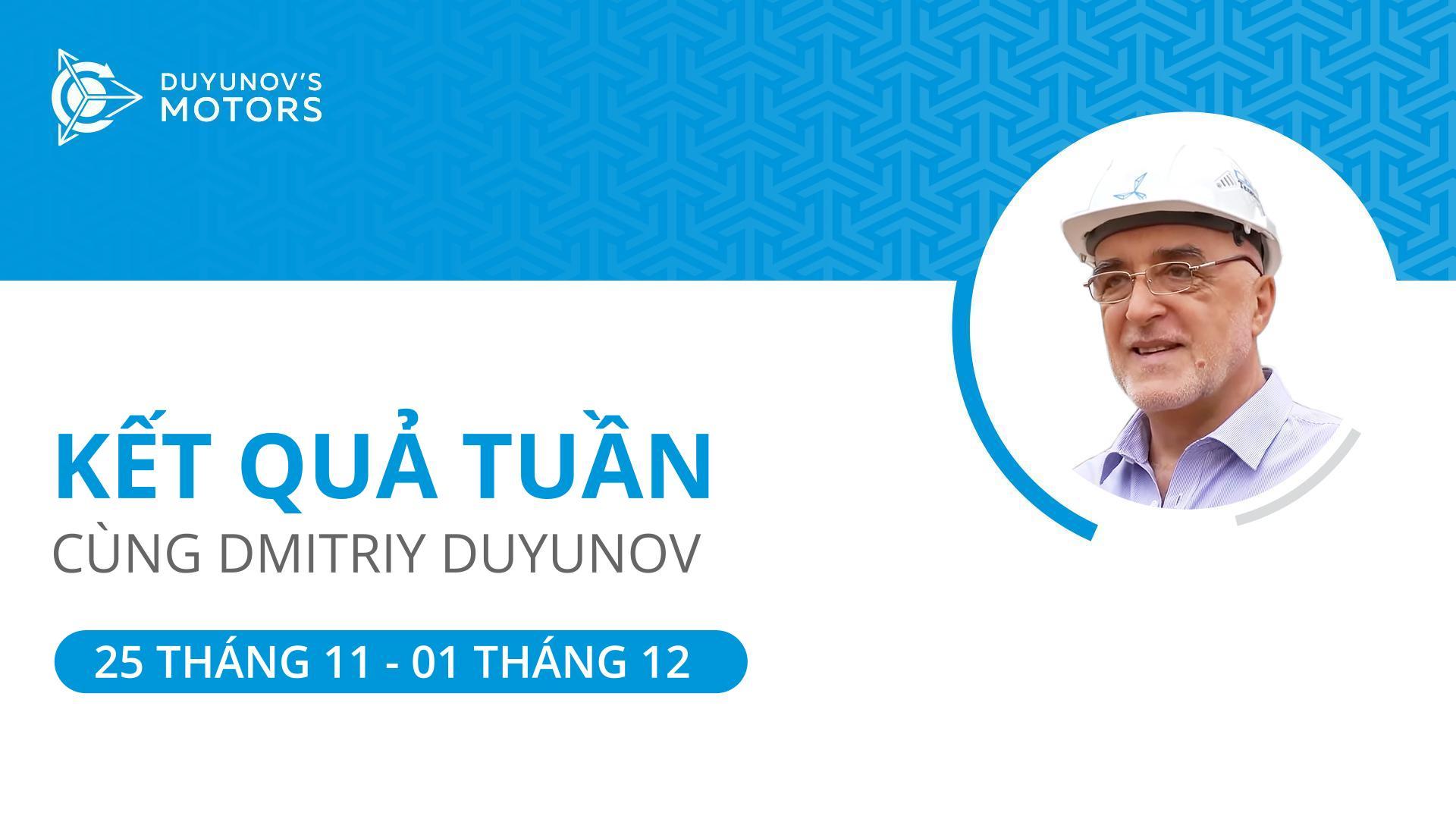 Kết quả trong tuần của dự án Động cơ của Duyunov