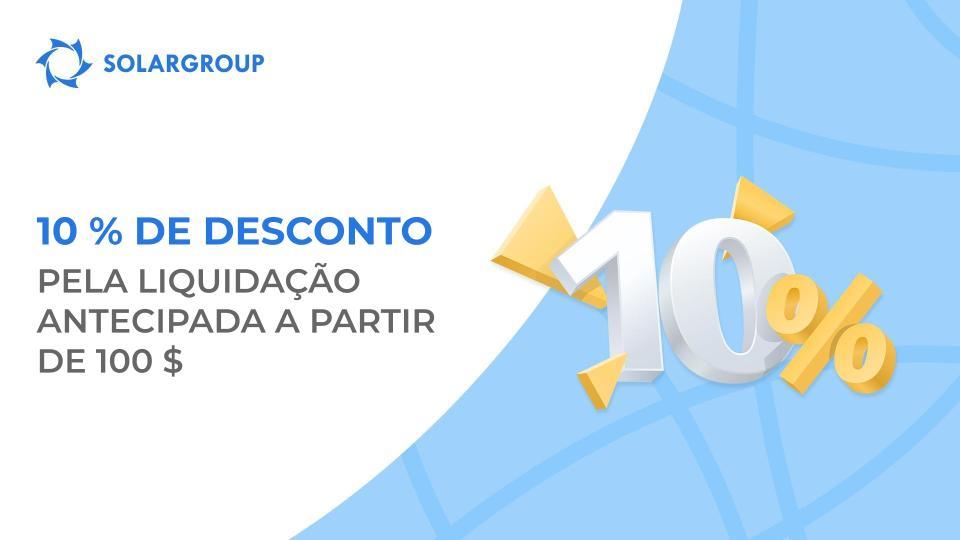 Liquidação antecipada com um desconto de 10 %