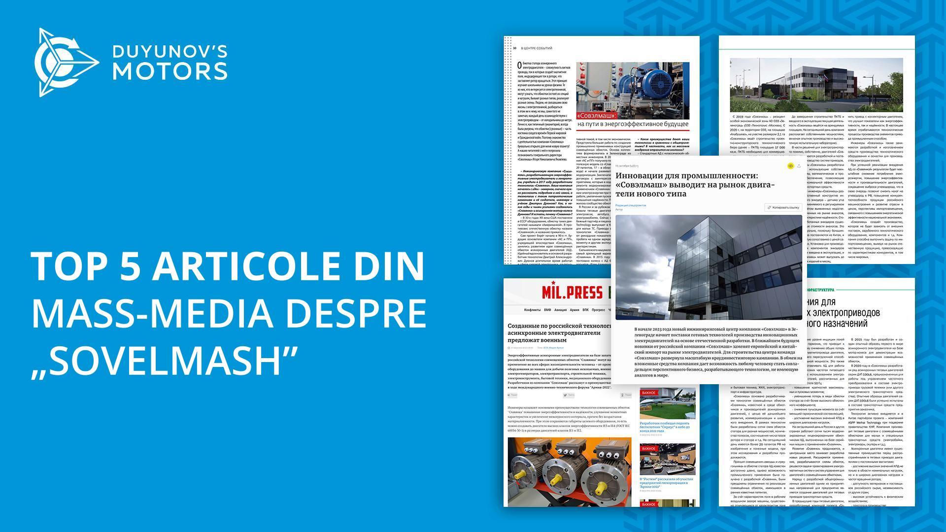 5 cele mai bune articole despre „Sovelmash”