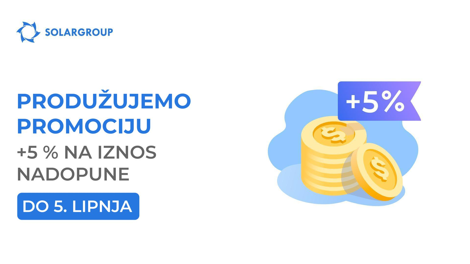 Produžujemo promociju "+5 % na iznos nadopune računa" do 5. lipnja