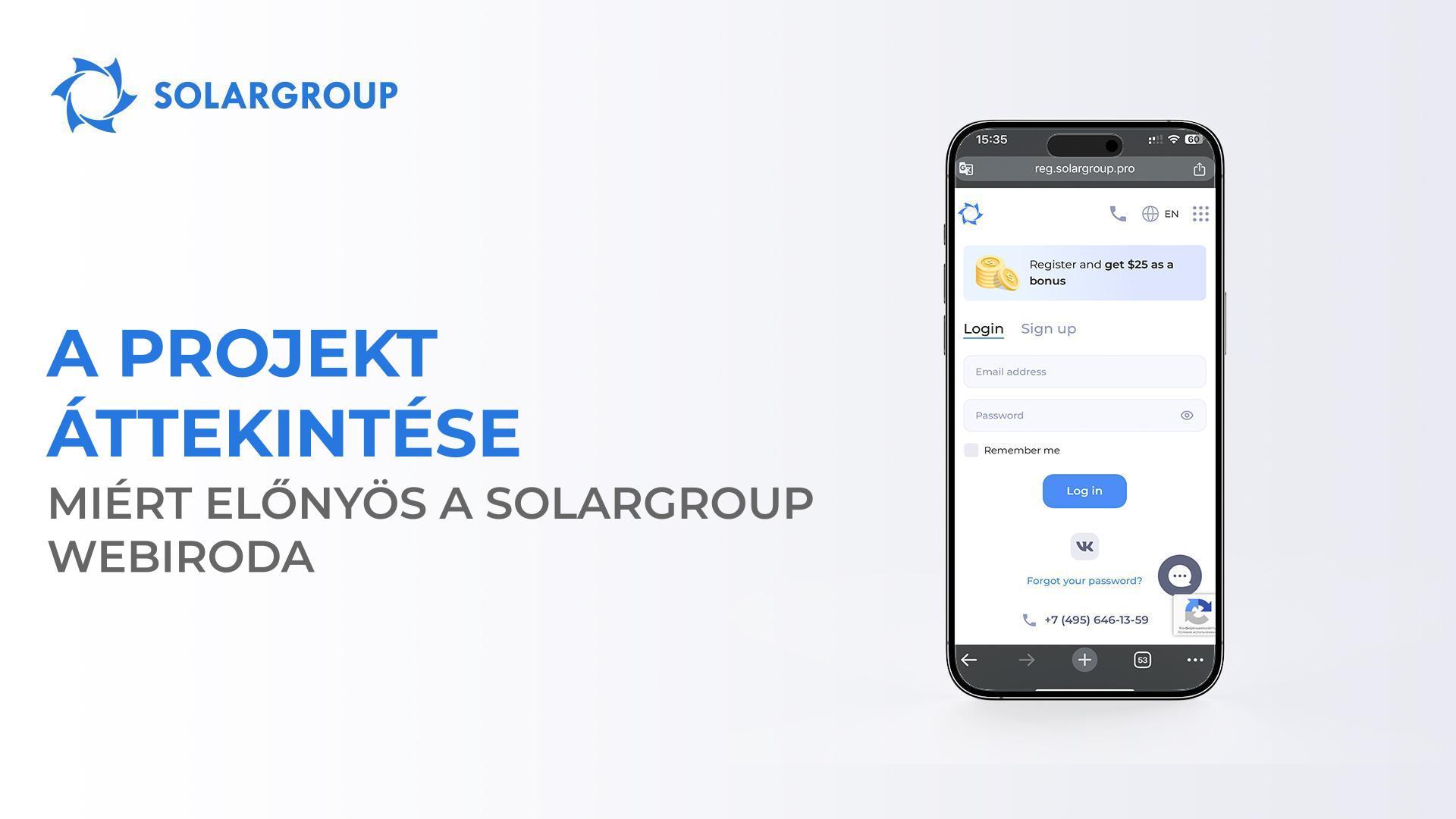 A projekt áttekintése: miért előnyös a SOLARGROUP webiroda