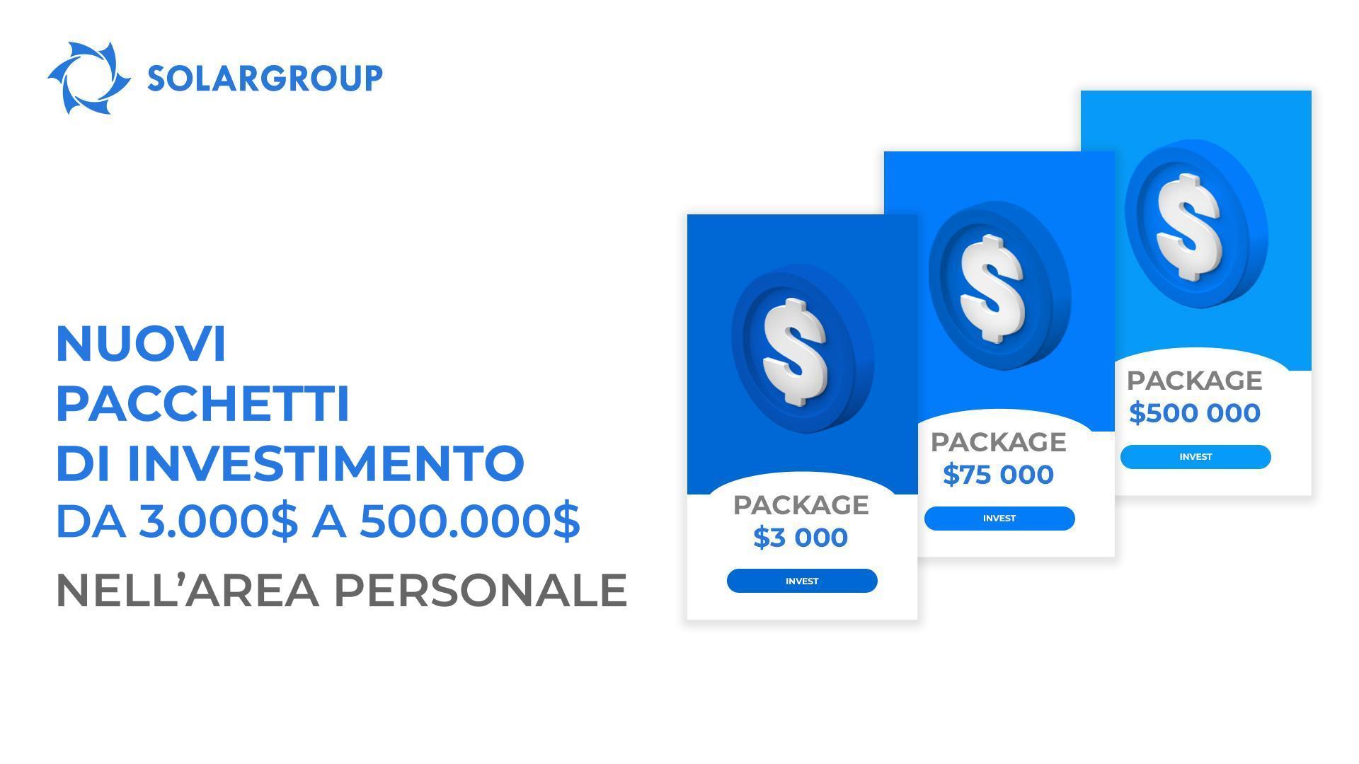 Nuovi tagli di pacchetti di investimento nell'area personale
