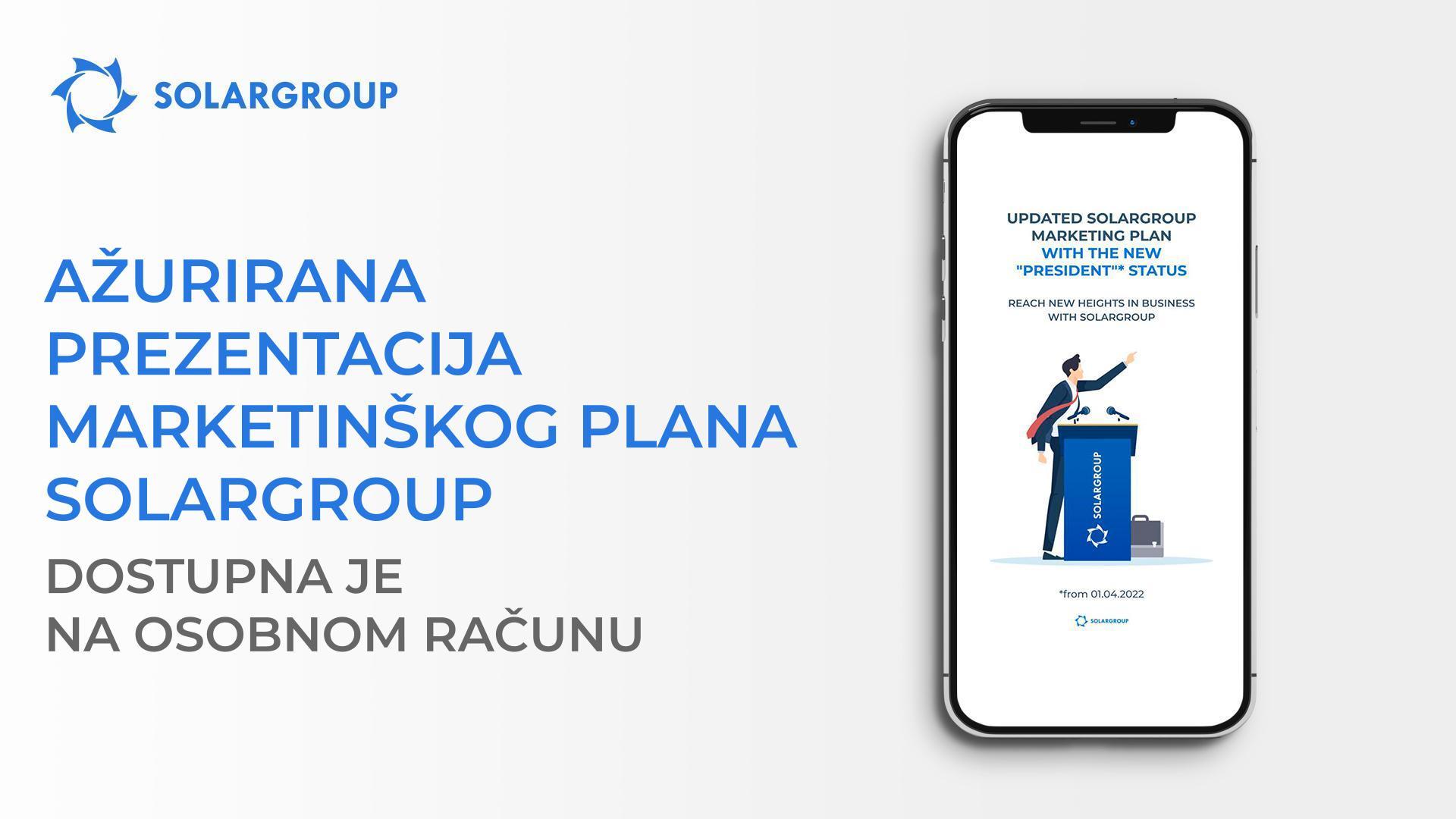Ažurirana prezentacija marketinškog plana već je dostupna na osobnom računu!