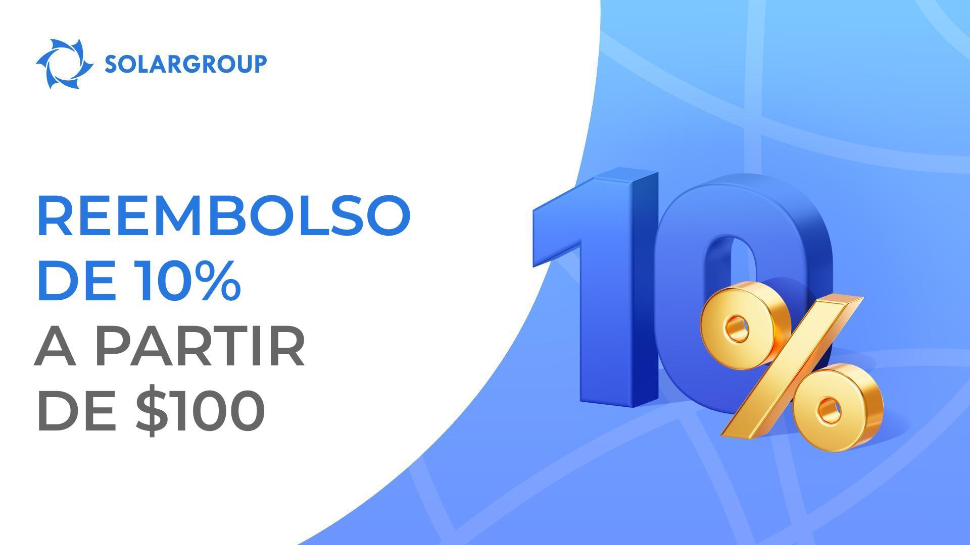 Receba $10 de reembolso a cada $100 em pagamentos na compra de um novo pacote
