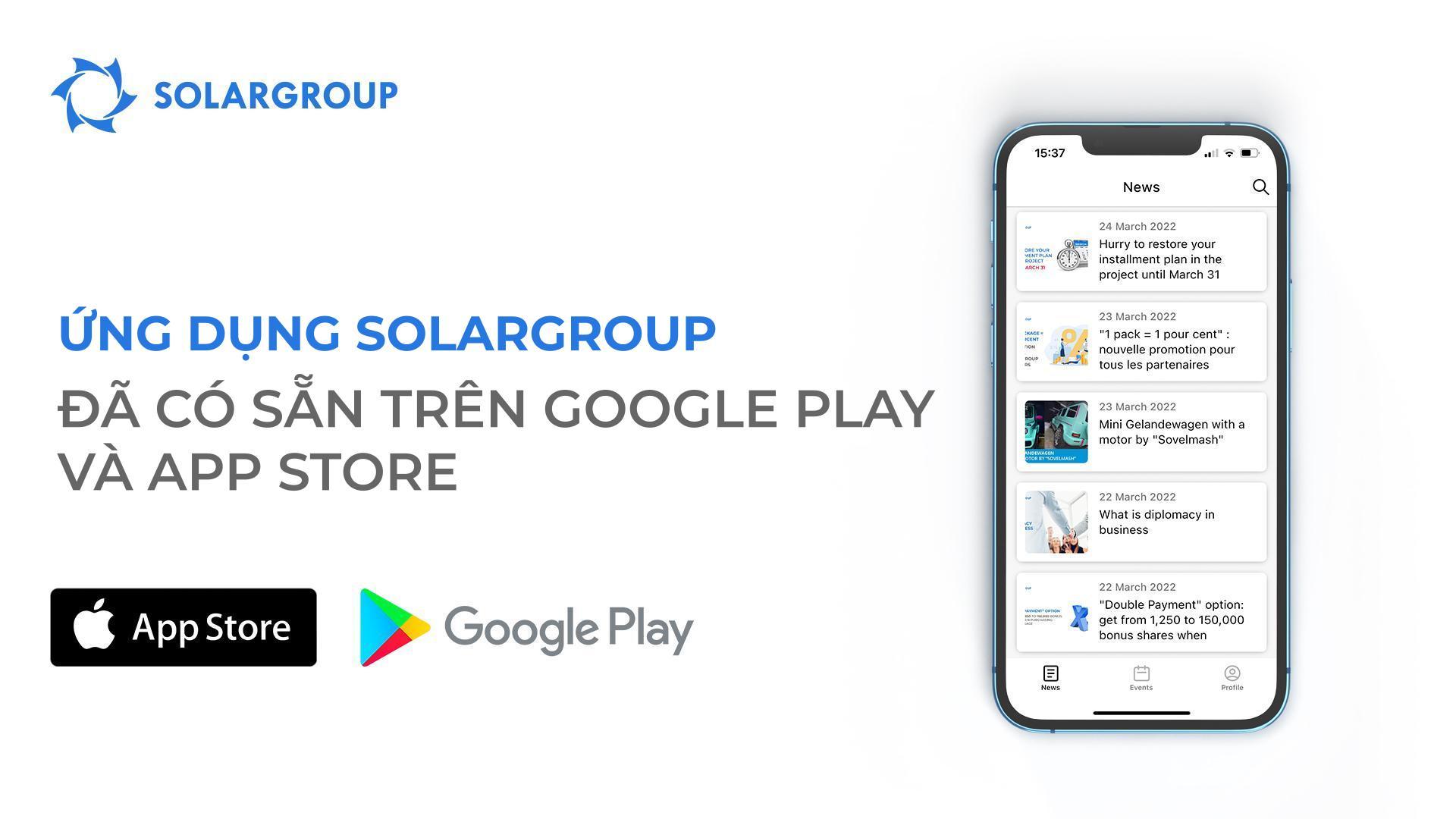 Một cấp độ phát triển mới của nền tảng CNTT SOLARGROUP: Ứng dụng di động đã có sẵn trên Google Play và App Store