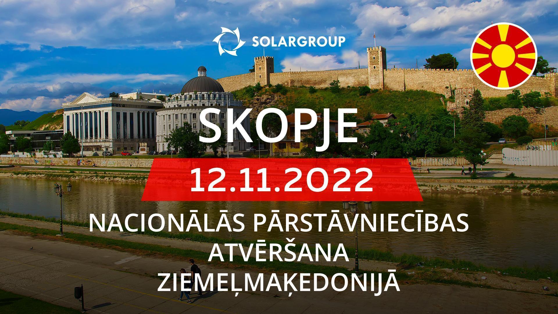SOLARGROUP atver nacionālo pārstāvniecību Ziemeļmaķedonijā