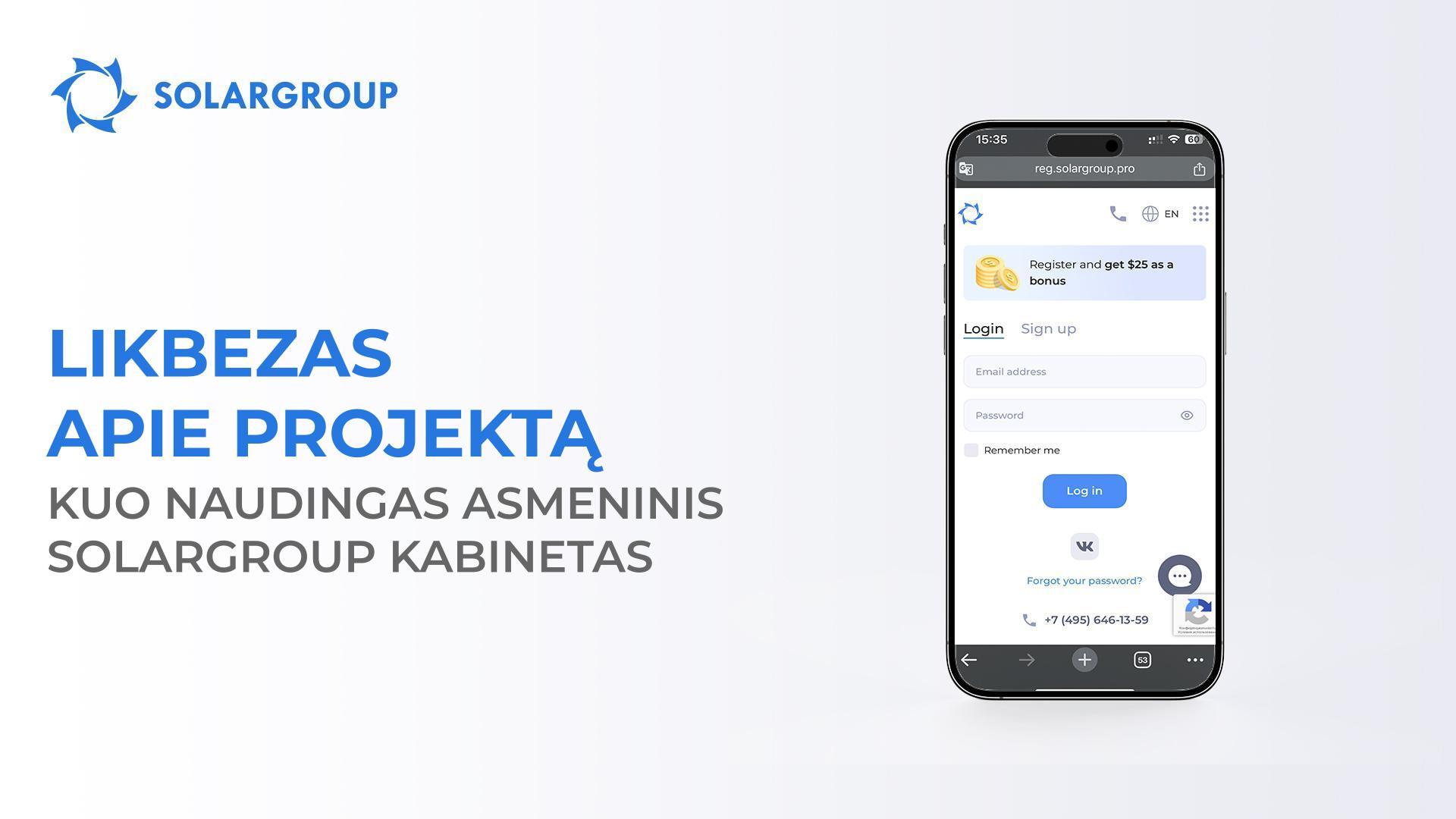 Likbezas apie projektą: kuo naudingas SOLARGROUP asmeninis kabinetas