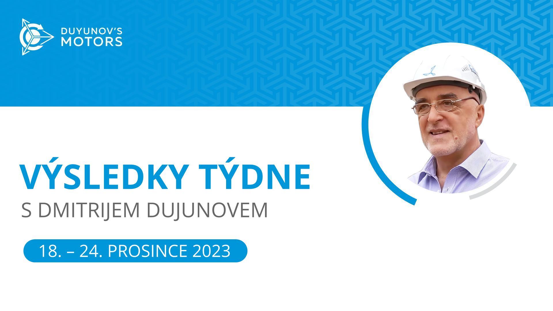 Klíčové události týdne v projektu Motory Dujunova