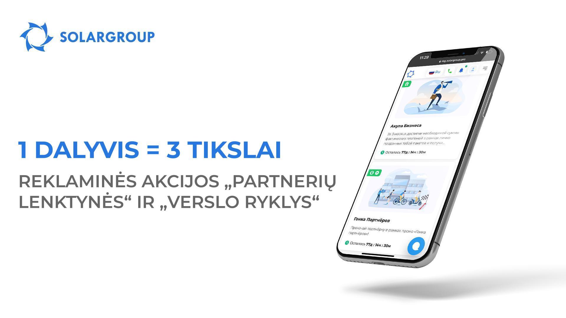 Reklaminės akcijos „Partnerių lenktynės“ ir „Verslo ryklys“: 1 dalyvis = 3 tikslai