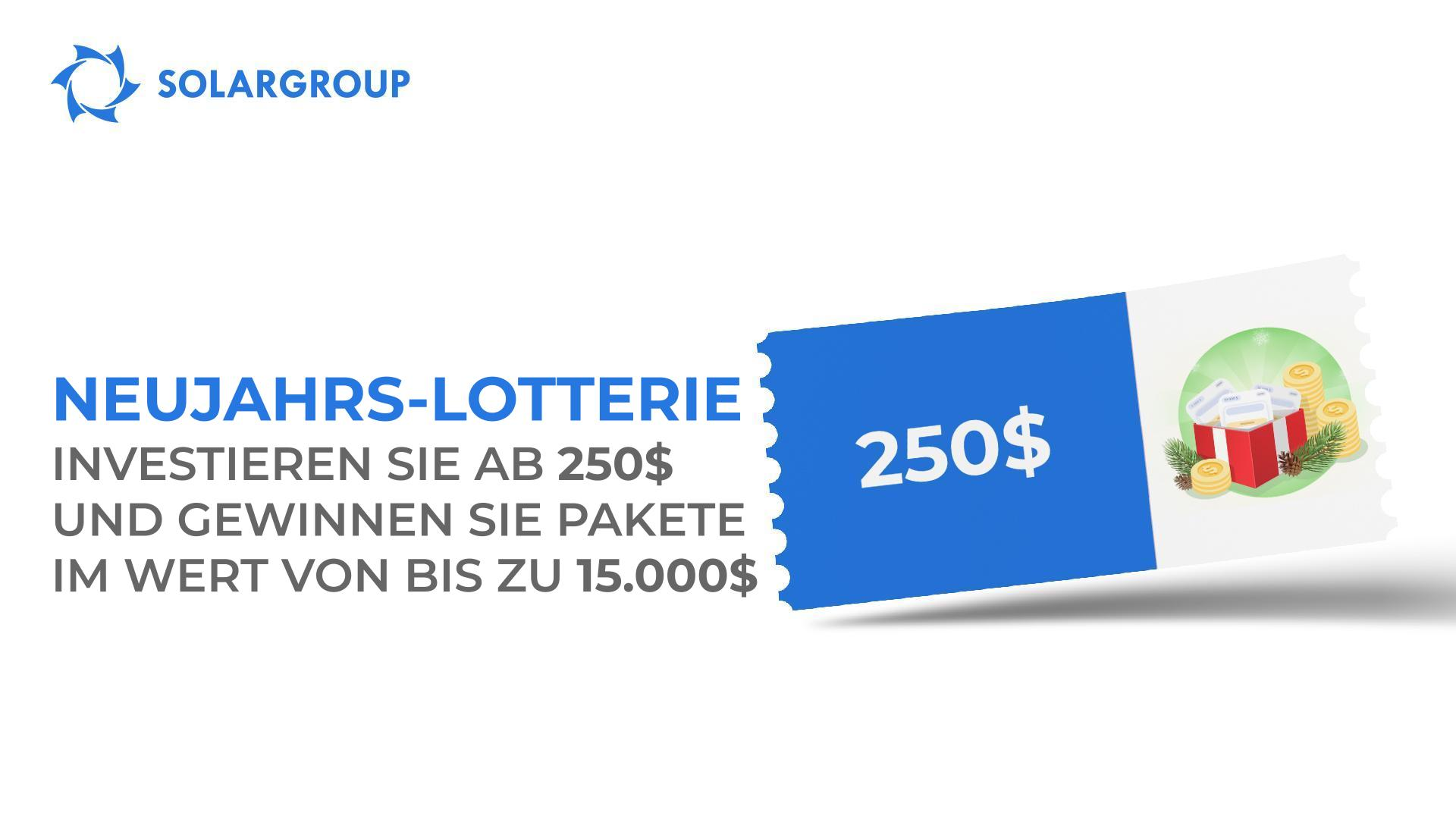 SOLARGROUP Neujahrs-Lotterie mit einem Preisfonds von 25.000$