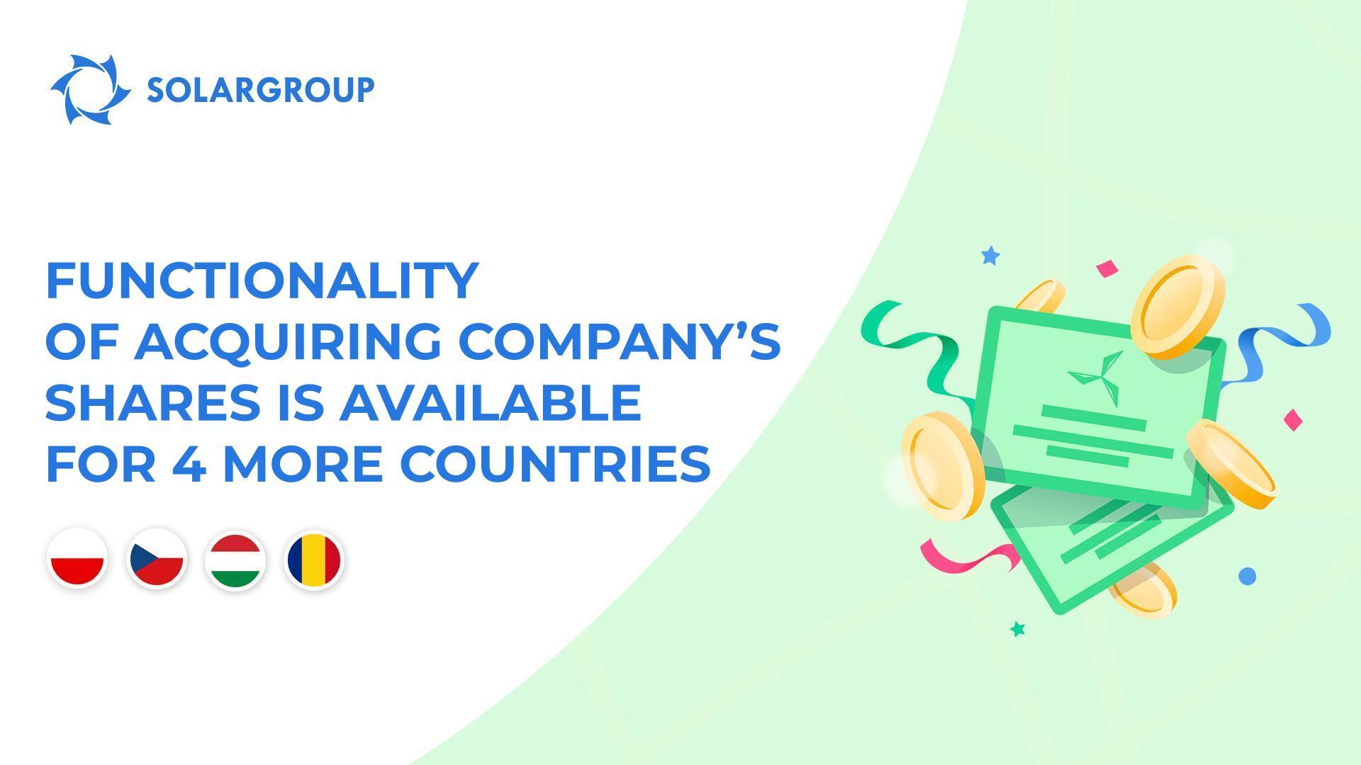 Launching functionality in the following countries: Poland, Czechia, Hungary, Romania