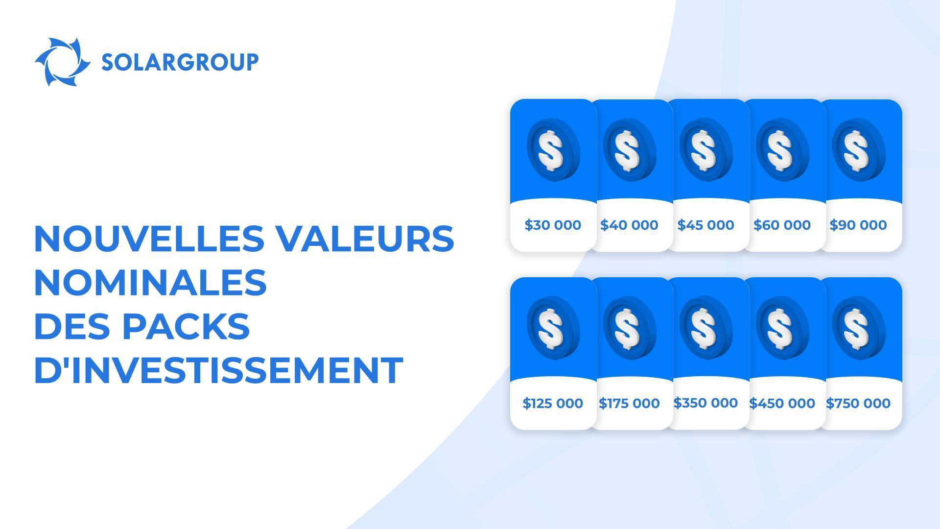 30 000 $ et neuf autres valeurs nominales