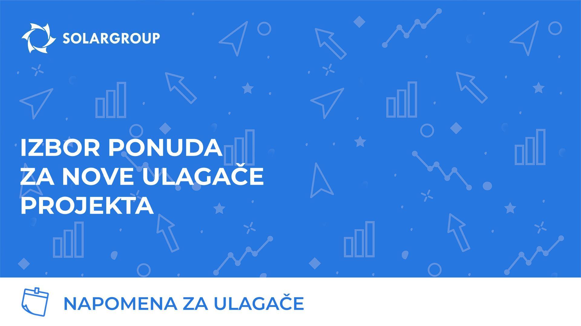 Izbor ponuda za nove ulagače projekta