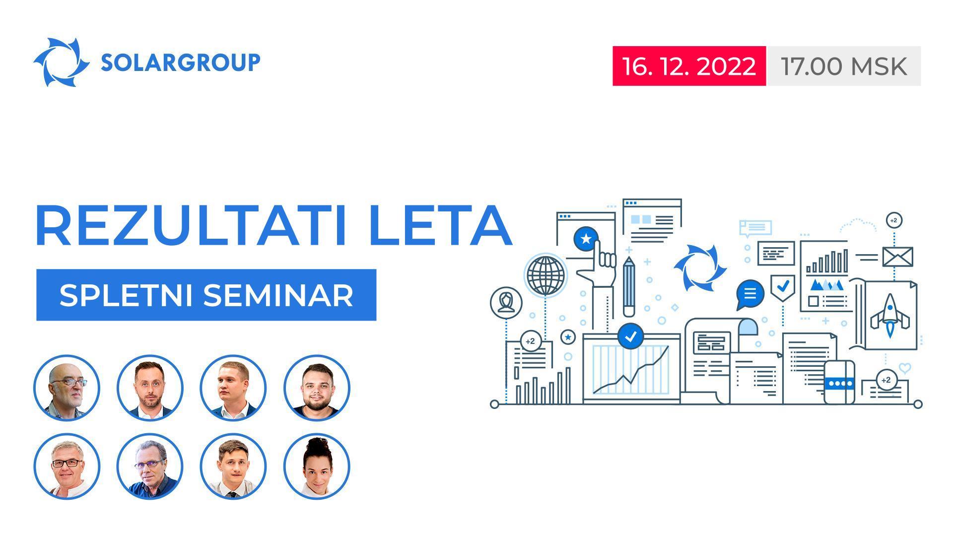 Poročevalski spletni seminar "Rezultati leta v projektu Duyunovi motorji" je prestavljen na 16. december