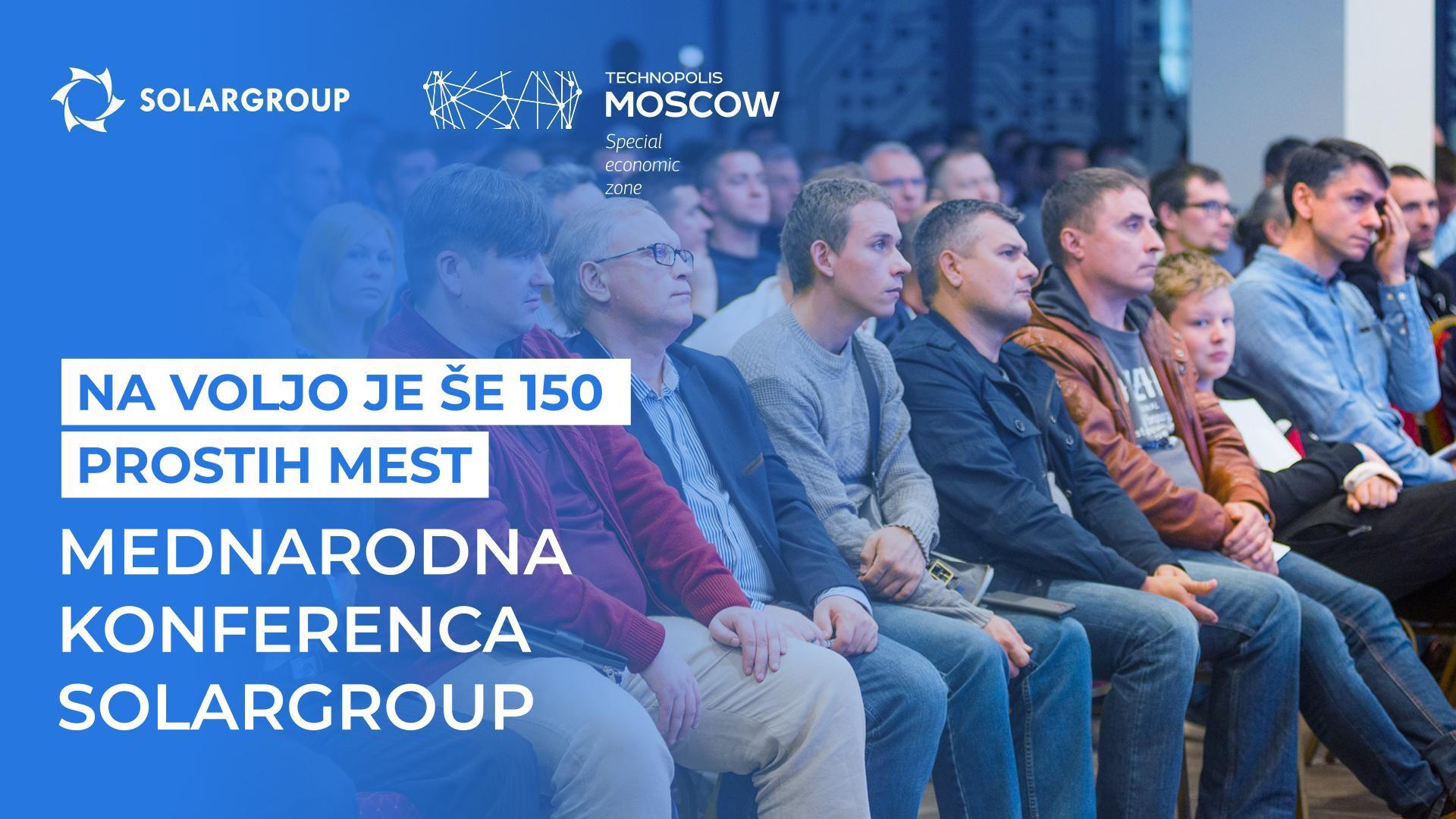 Za konferenco SOLARGROUP je na voljo še 150 prostih mest