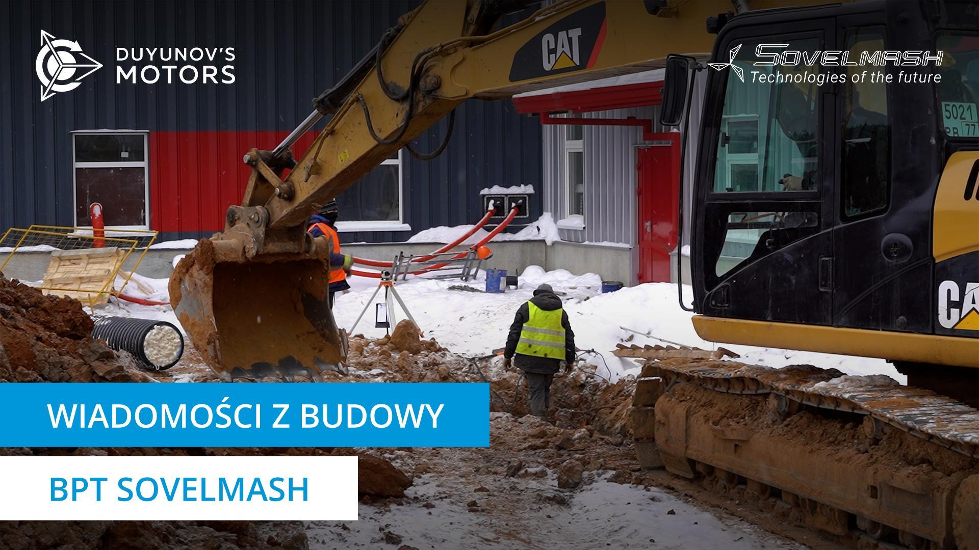 Montaż okien, wyposażenia i kanalizacji deszczowej: plac budowy Sovelmash dzisiaj