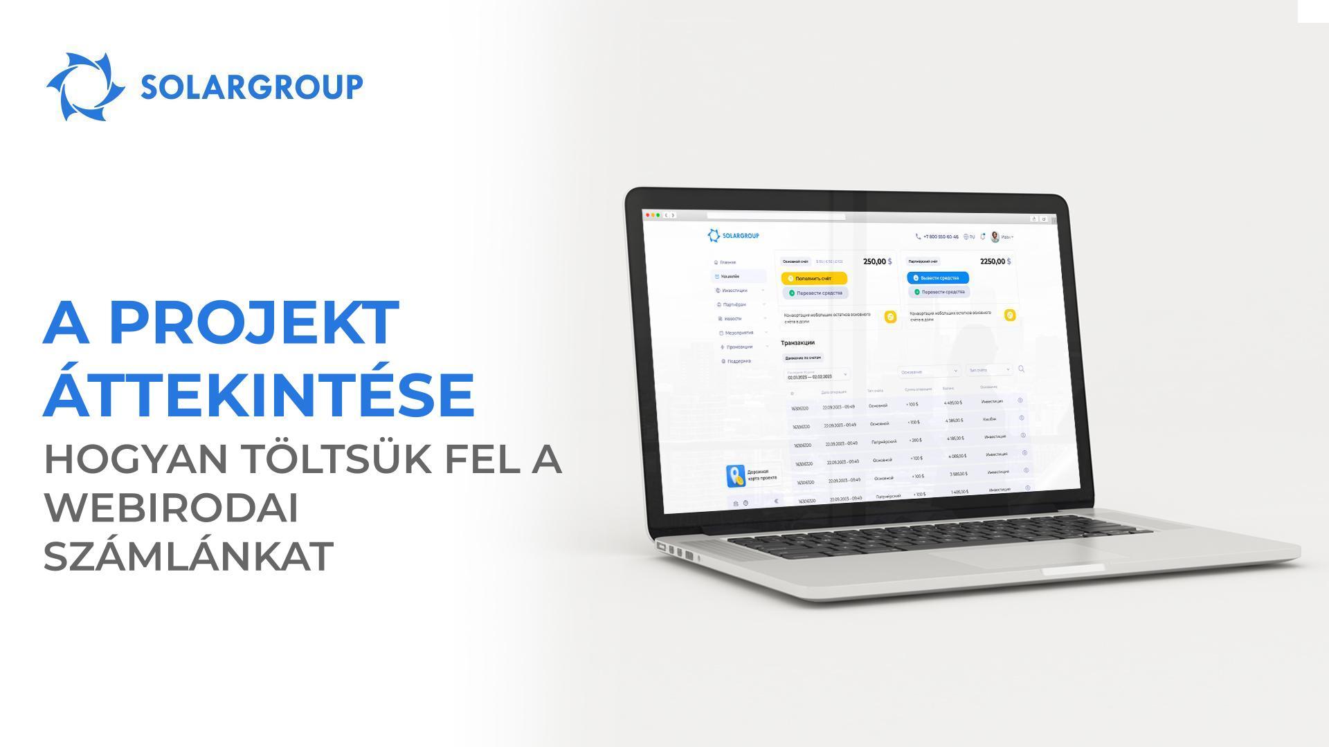 A projekt áttekintése: hogyan töltsük fel a webirodai számlánkat