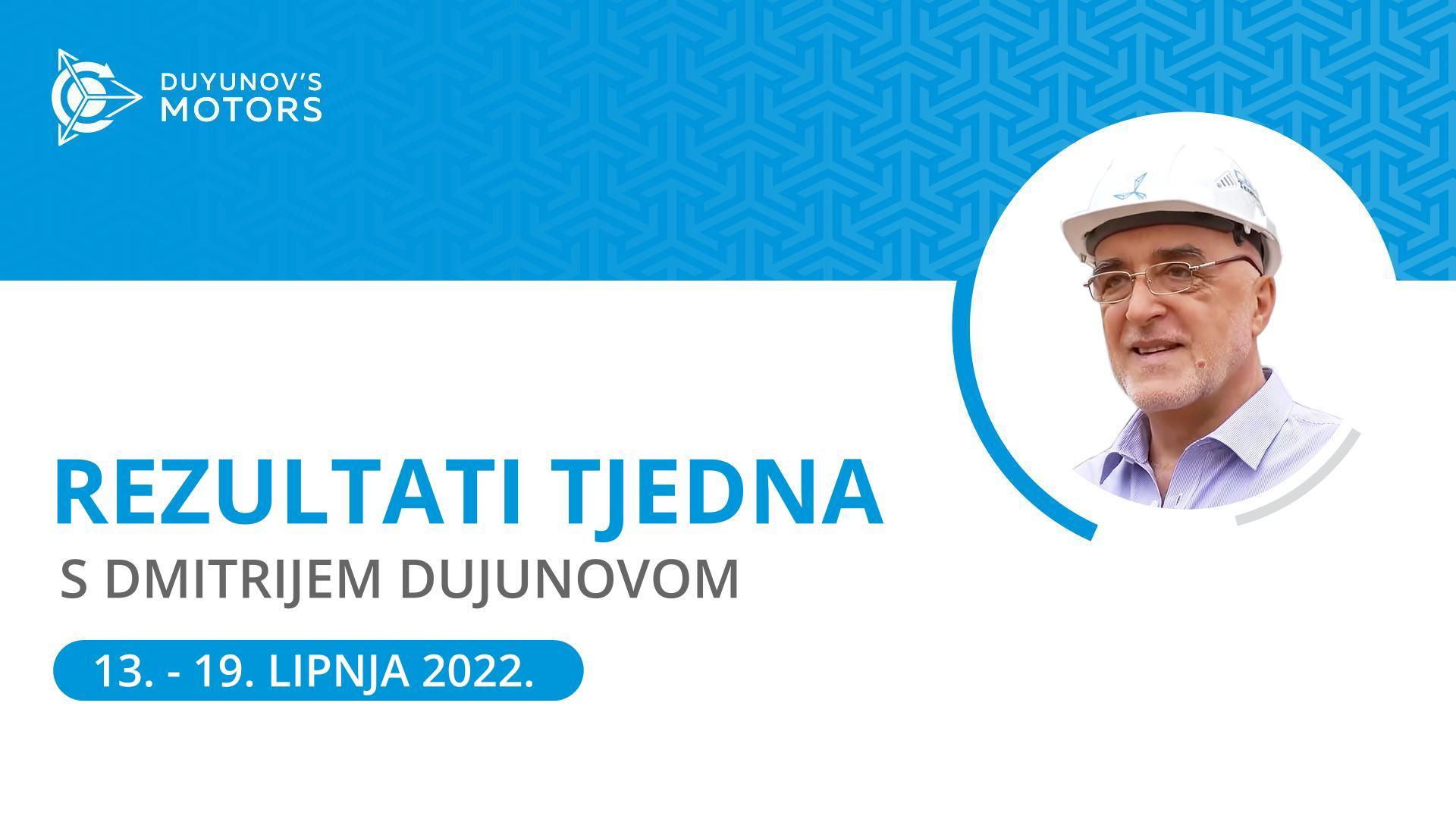 Rezultati tjedna u projektu "Duyunov Motori"