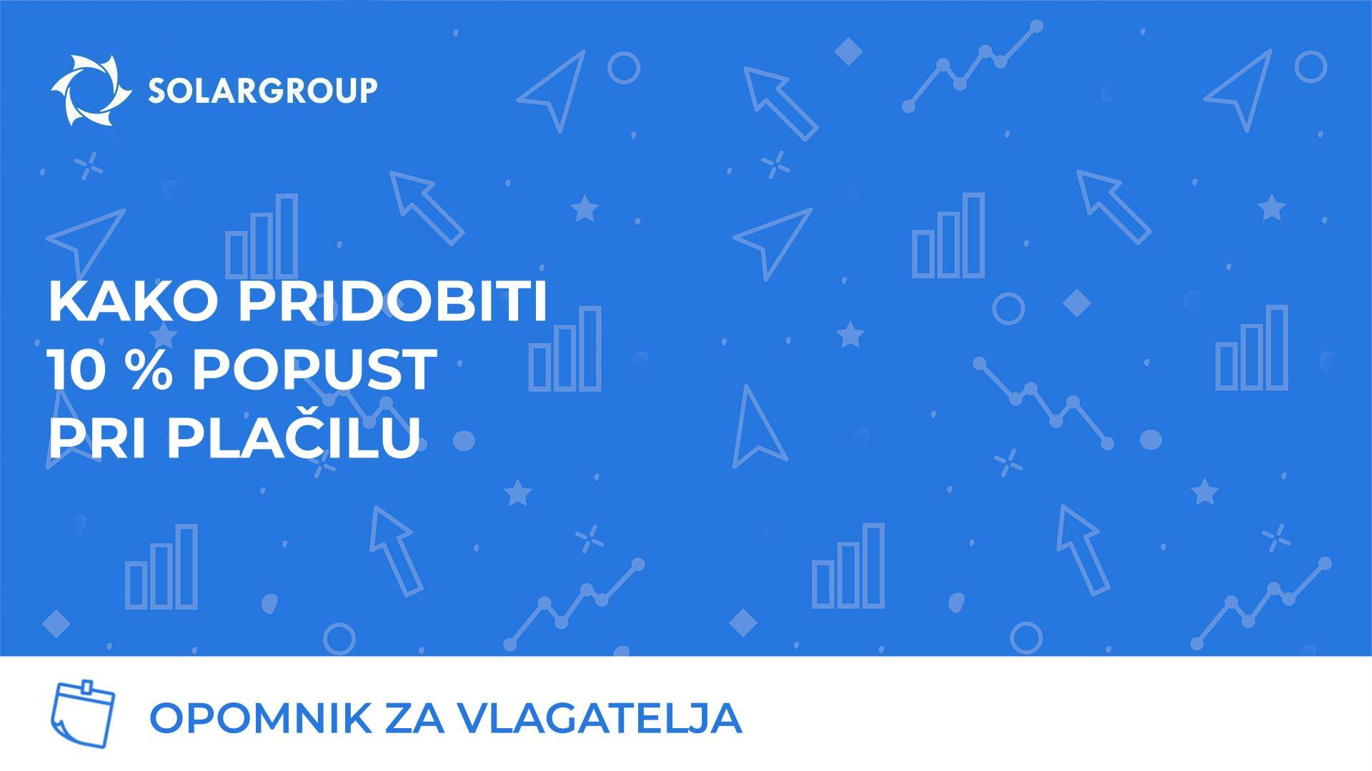 10 % popust za predčasno odplačilo